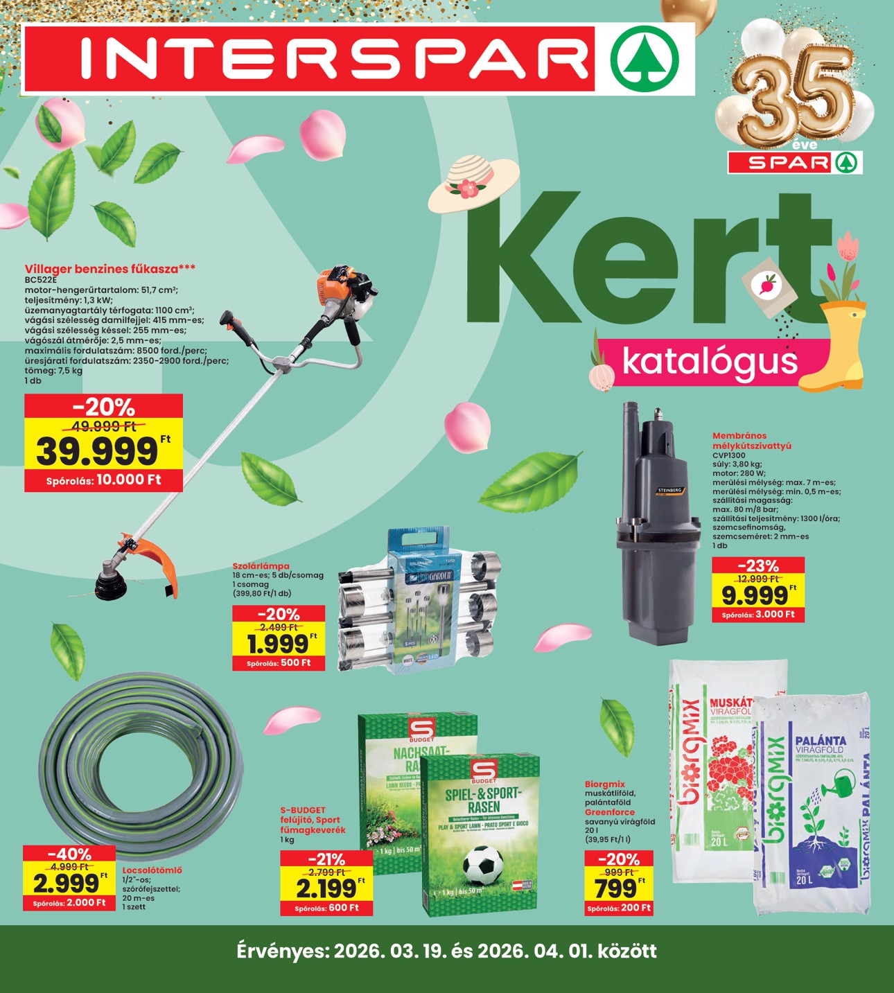 spar - INTERSPAR - Kert katalógus akciós újság, érvényes 2026.03.19. - 2026.03.25.
