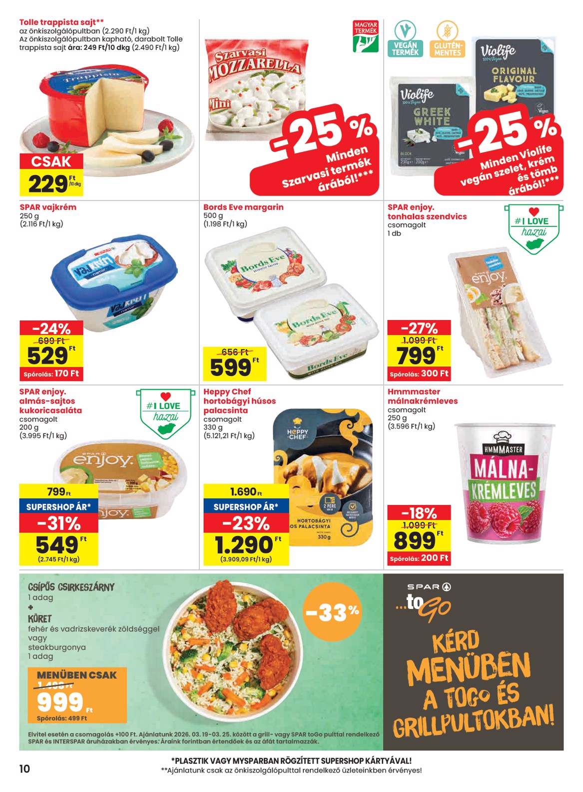 spar - SPAR akciós újság, érvényes 2026.03.19. - 2026.03.25. - page: 10