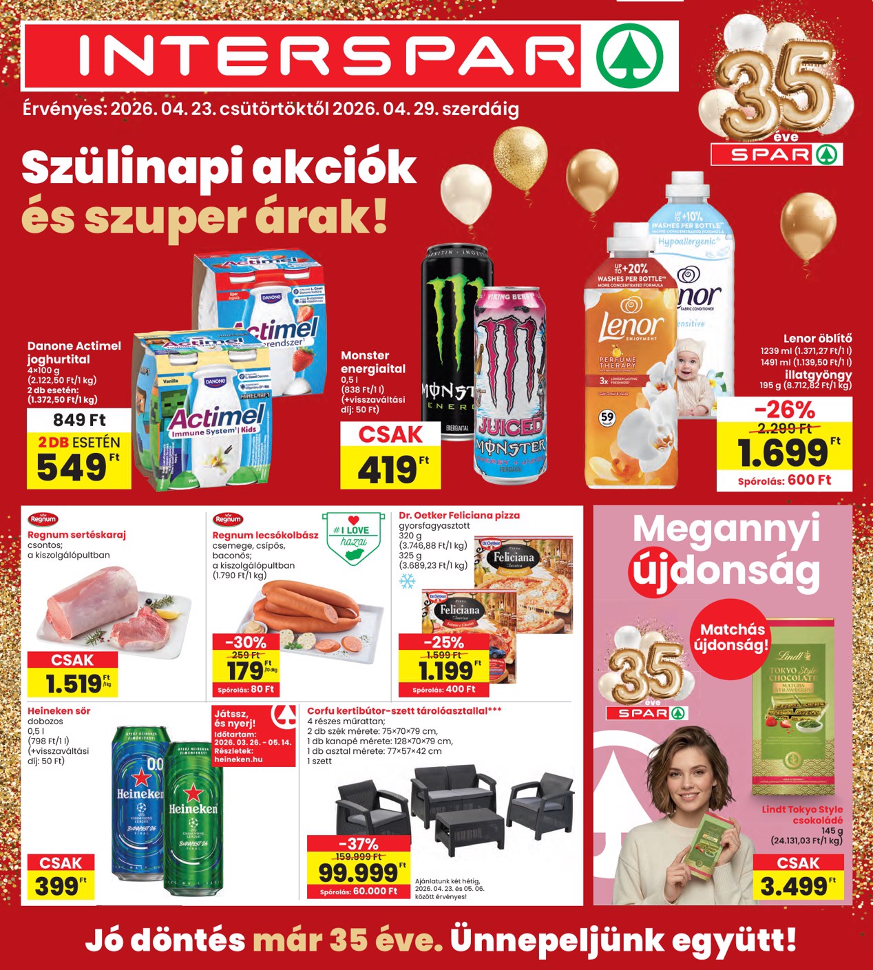 spar - INTERSPAR hirdetmény a következő hétre csütörtöktől 2026.04.23.-tól szerdától 2026.04.29.-ig