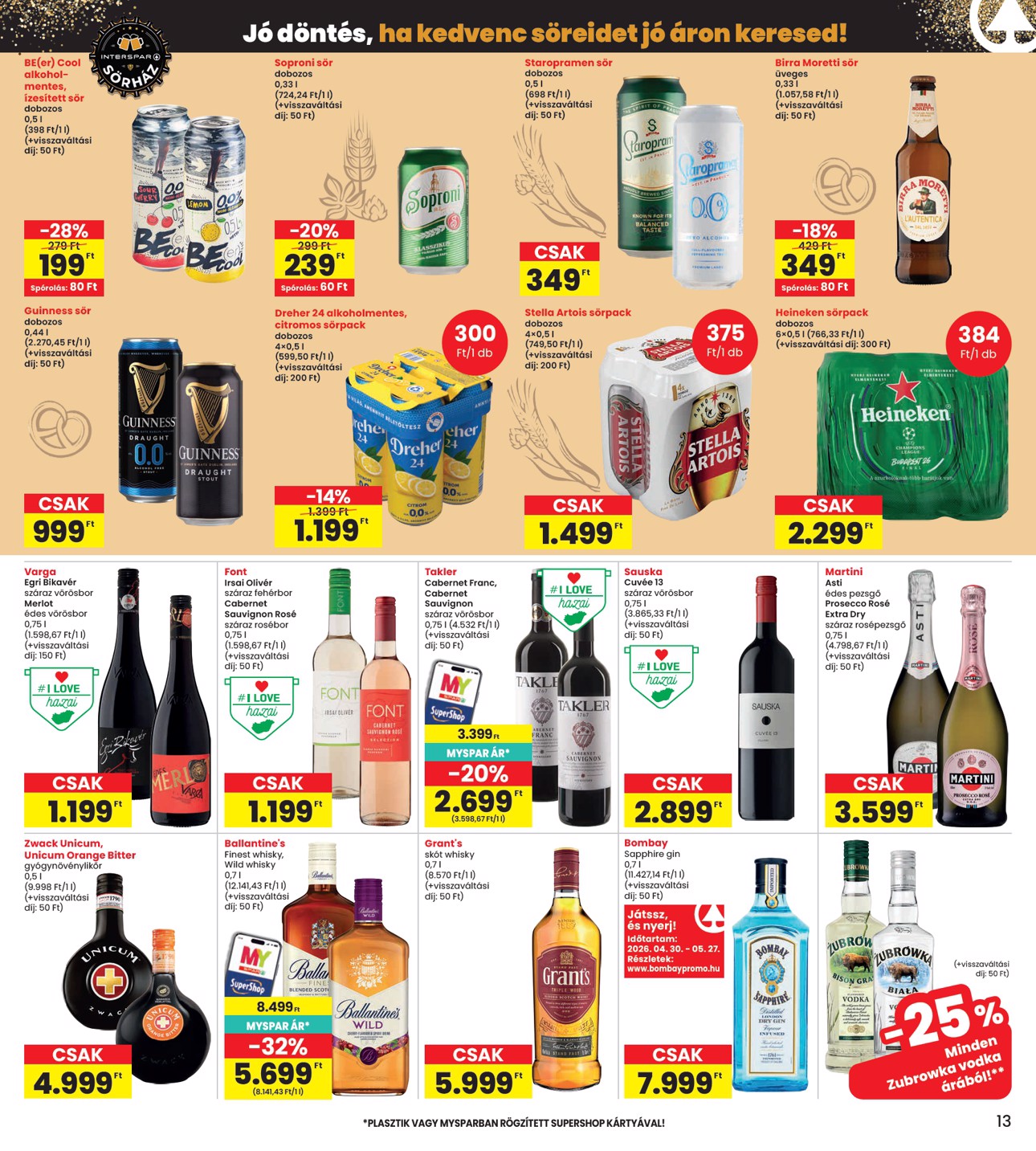 spar - INTERSPAR hirdetmény a következő hétre csütörtöktől 2026.04.30.-tól szerdától 2026.05.06.-ig - page: 13