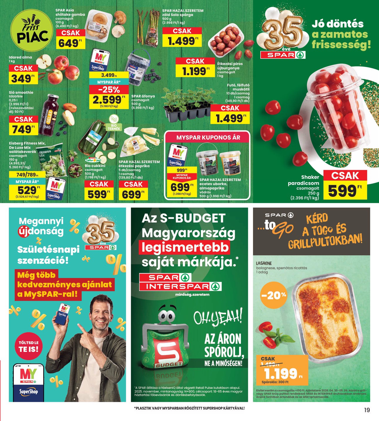 spar - INTERSPAR hirdetmény a következő hétre csütörtöktől 2026.04.30.-tól szerdától 2026.05.06.-ig - page: 19
