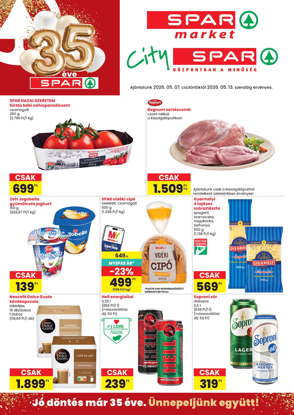 spar - SPAR - Market, City hirdetmény a következő hétre csütörtöktől 2026.05.07.-tól szerdától 2026.05.13.-ig