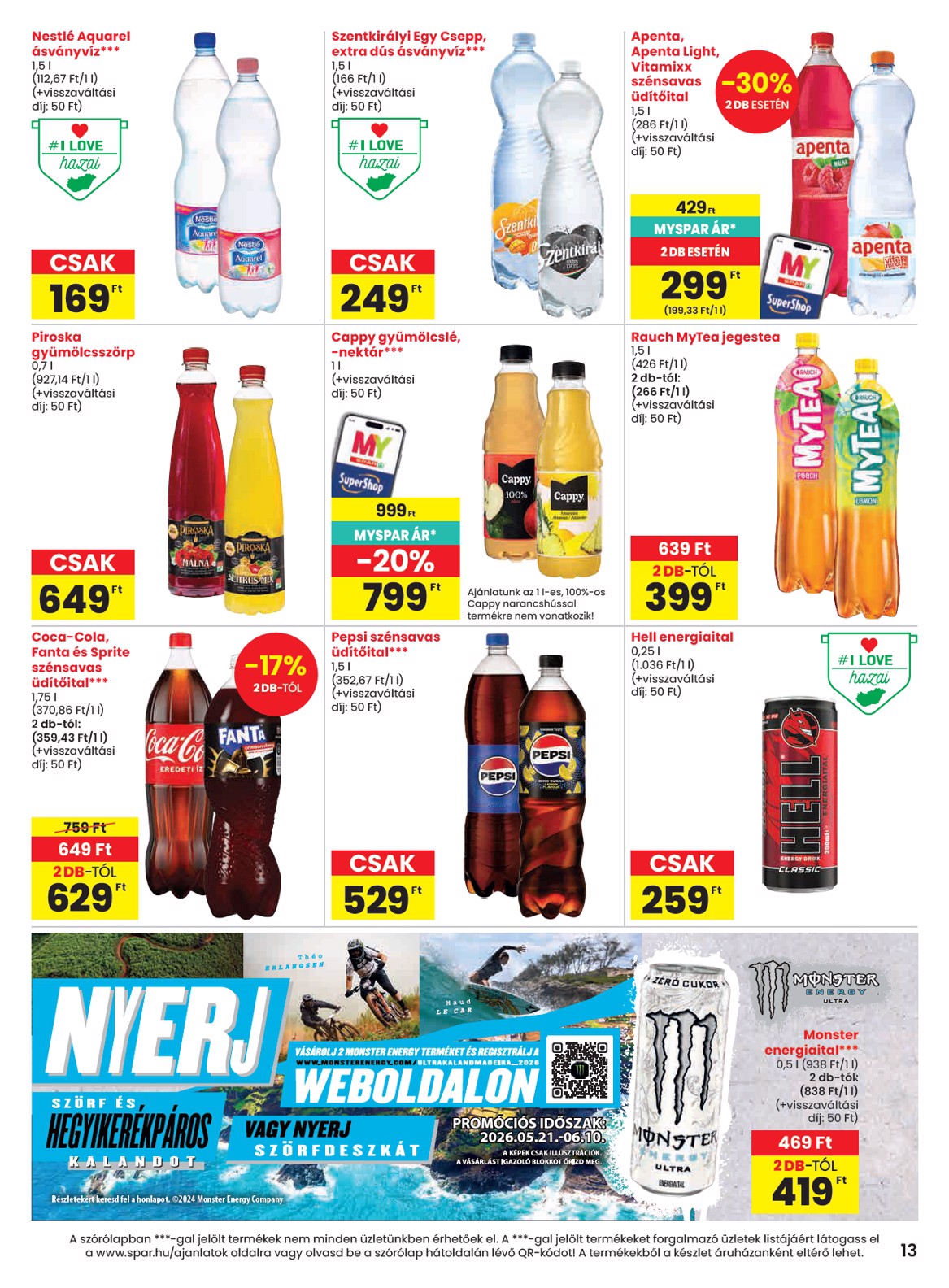 spar - SPAR hirdetmény a következő hétre csütörtöktől 2026.05.21.-tól szerdától 2026.05.27.-ig - page: 13