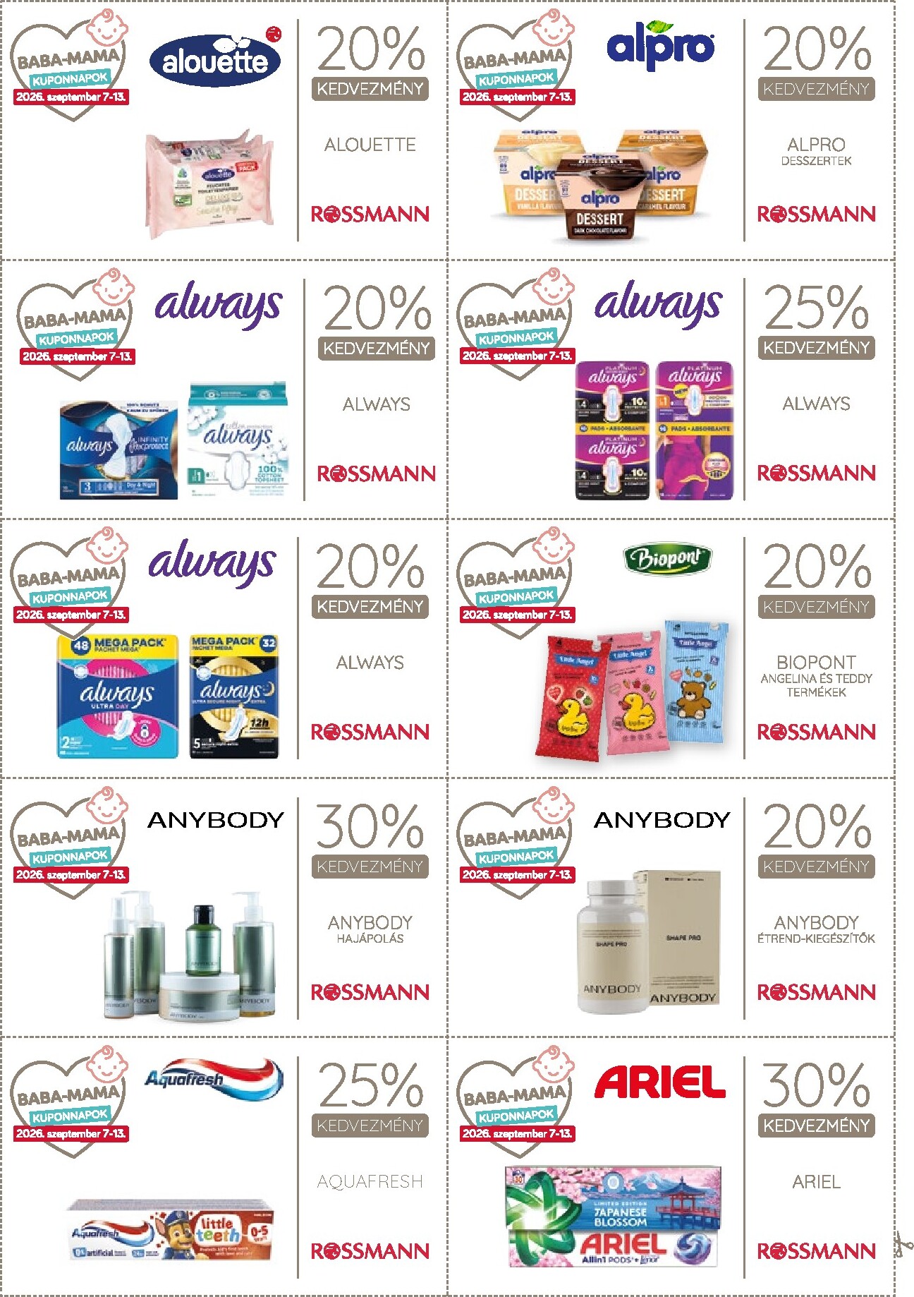 rossmann - Rossmann - Kupon magazin hirdetmény a következő hétre hétfőtől 2026.09.07.-tól vasárnaptól 2026.09.13.-ig - page: 7