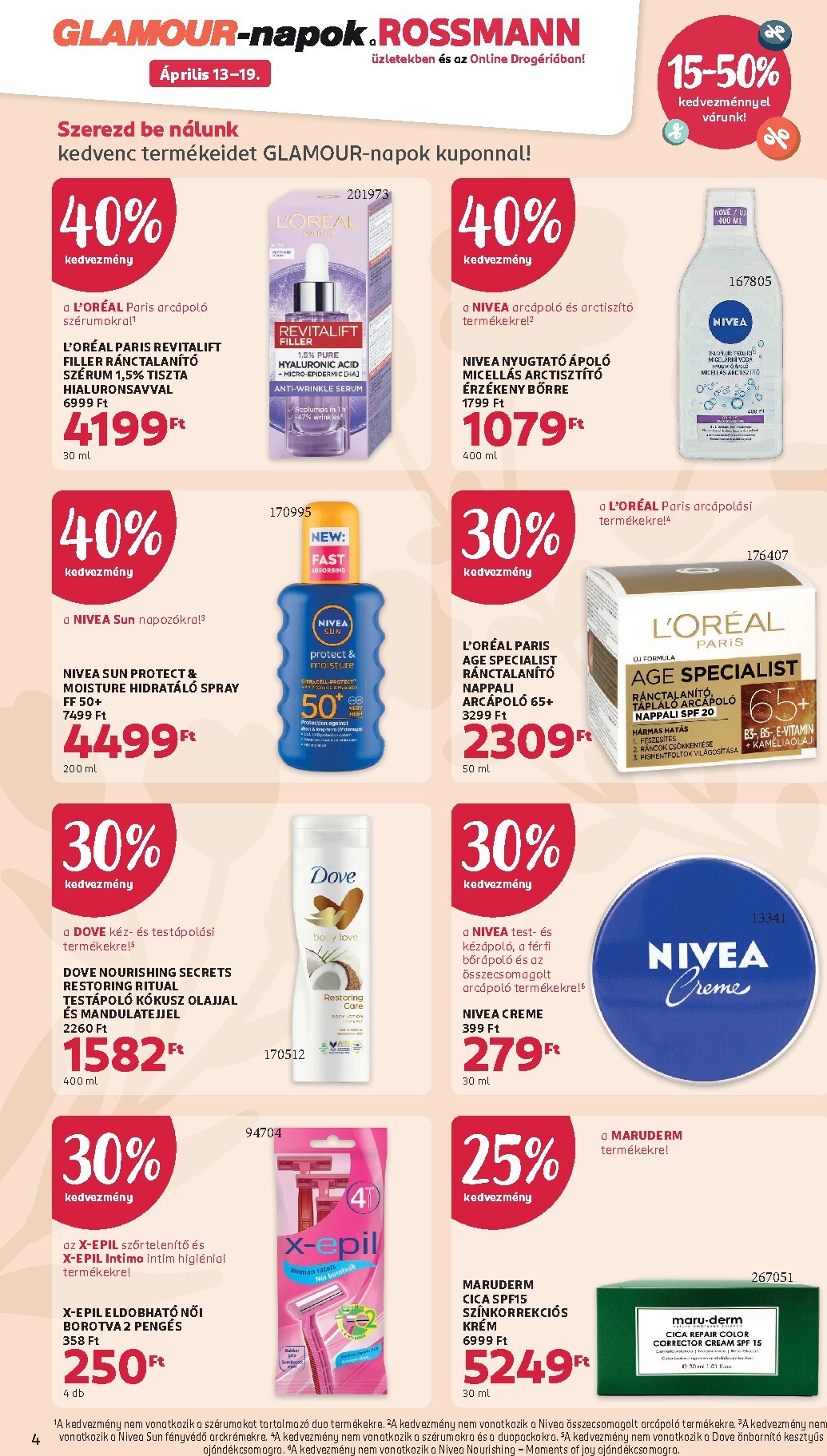 rossmann - Aktuális Rossmann - Glamour-napok 2 szórólap érvényes hétfőtől 2026.04.13.-től vasárnaptól 2026.04.19.-ig - page: 4
