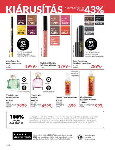 avon - Aktuális Avon szórólap érvényes péntektől 2026.05.01.-től vasárnaptól 2026.05.31.-ig - page: 136