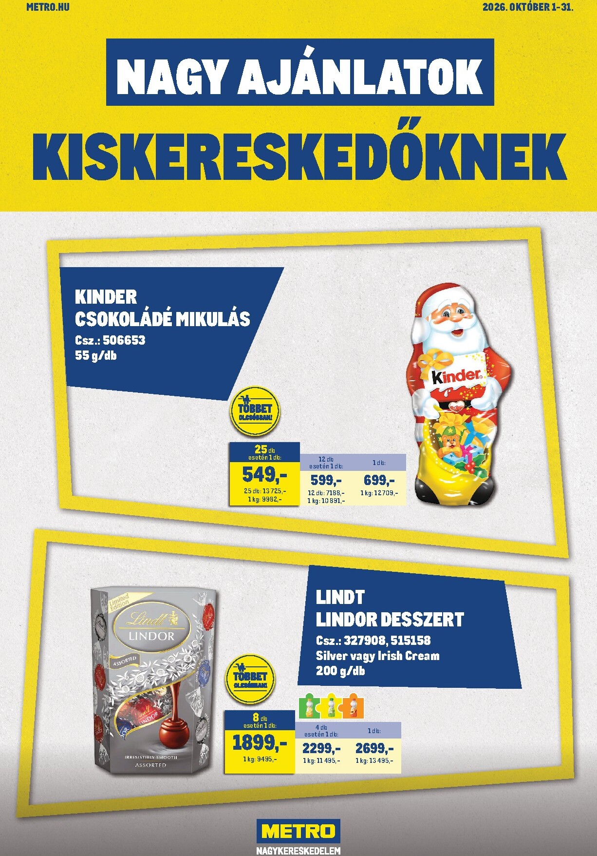 metro - Metro - Nagyajánlatok kiskereskedőknek! hirdetmény a következő hétre csütörtöktől 2026.10.01.-tól szombattól 2026.10.31.-ig - page: 1
