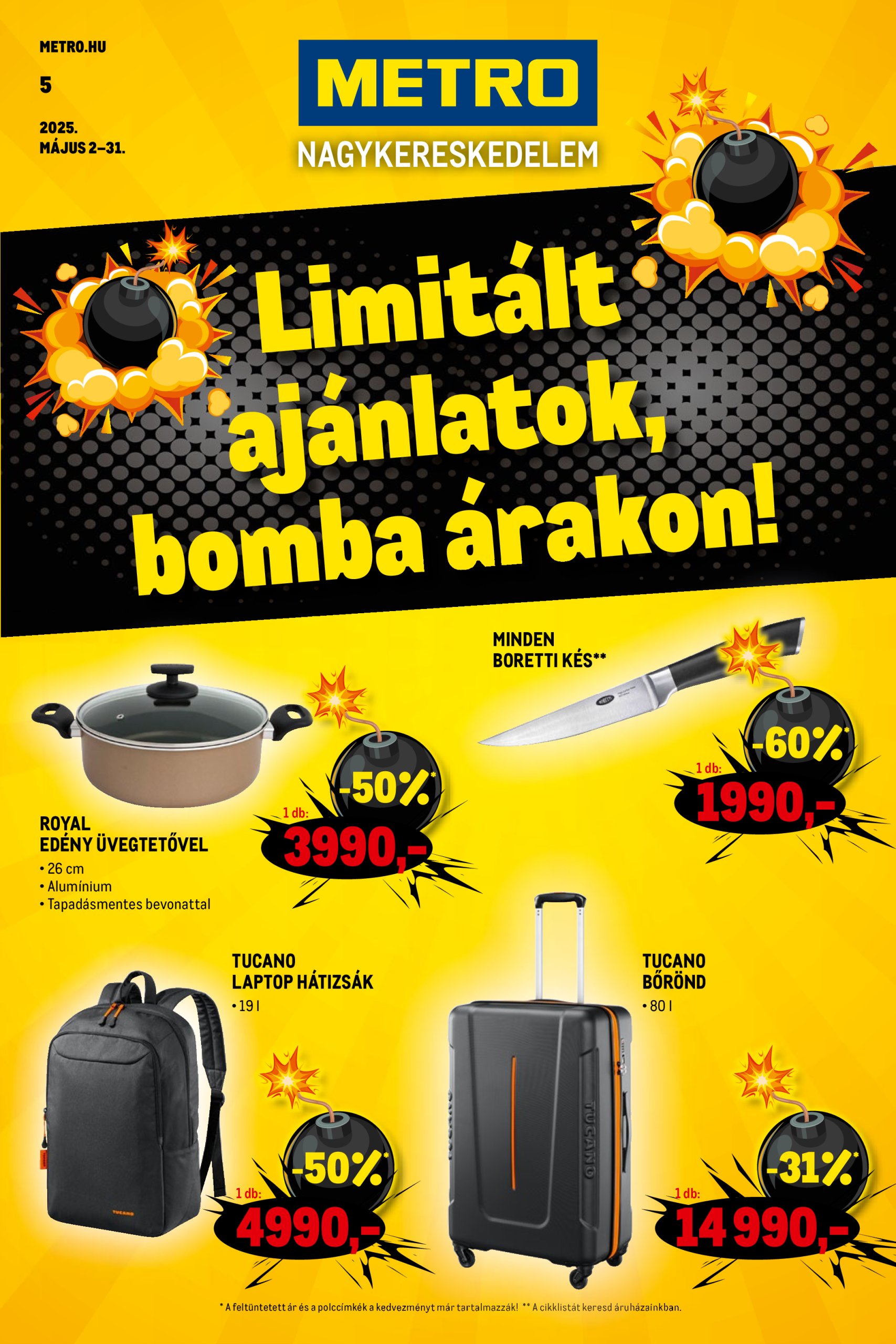 metro - Metro - Limitált ajánlatok, bomba árakon akciós újság, érvényes 05.02. - 05.31. - page: 1