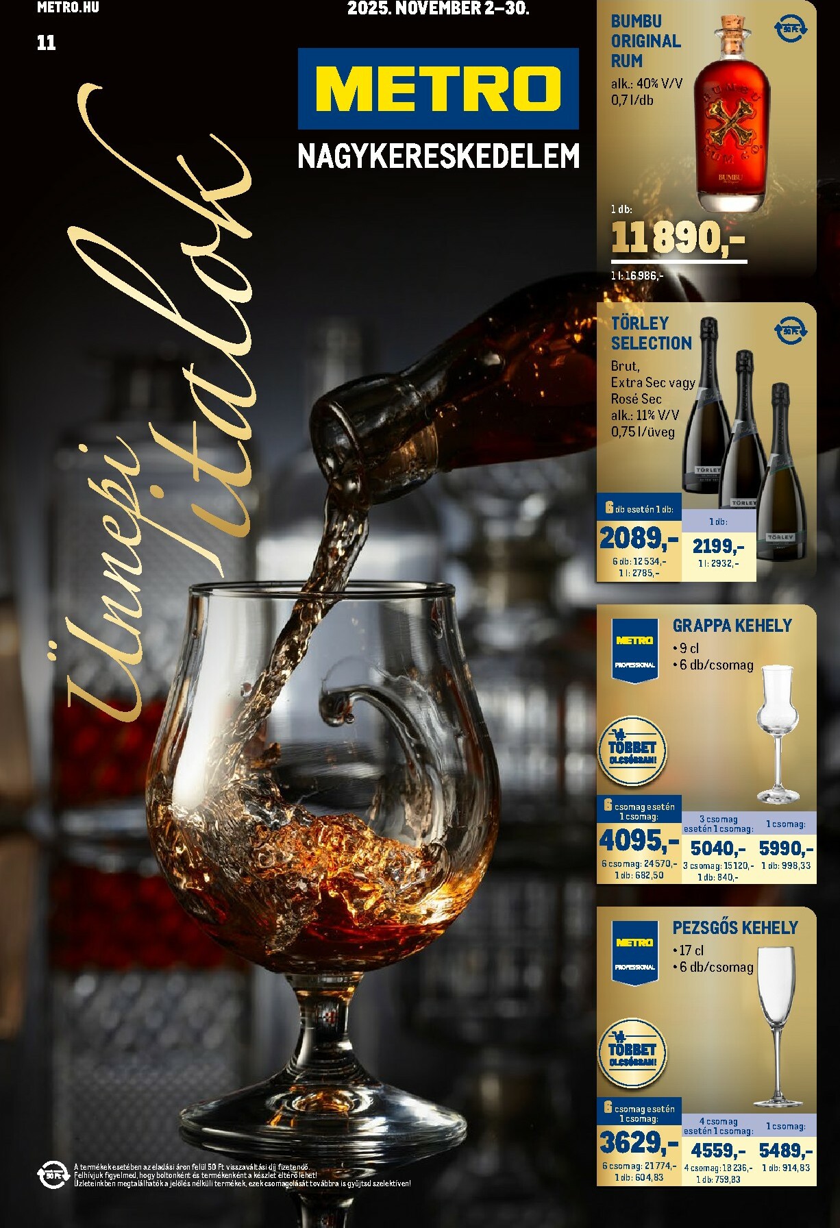 metro - Metro - Ünnepi Italok katalógus akciós újság, érvényes 11.02. - 11.30.