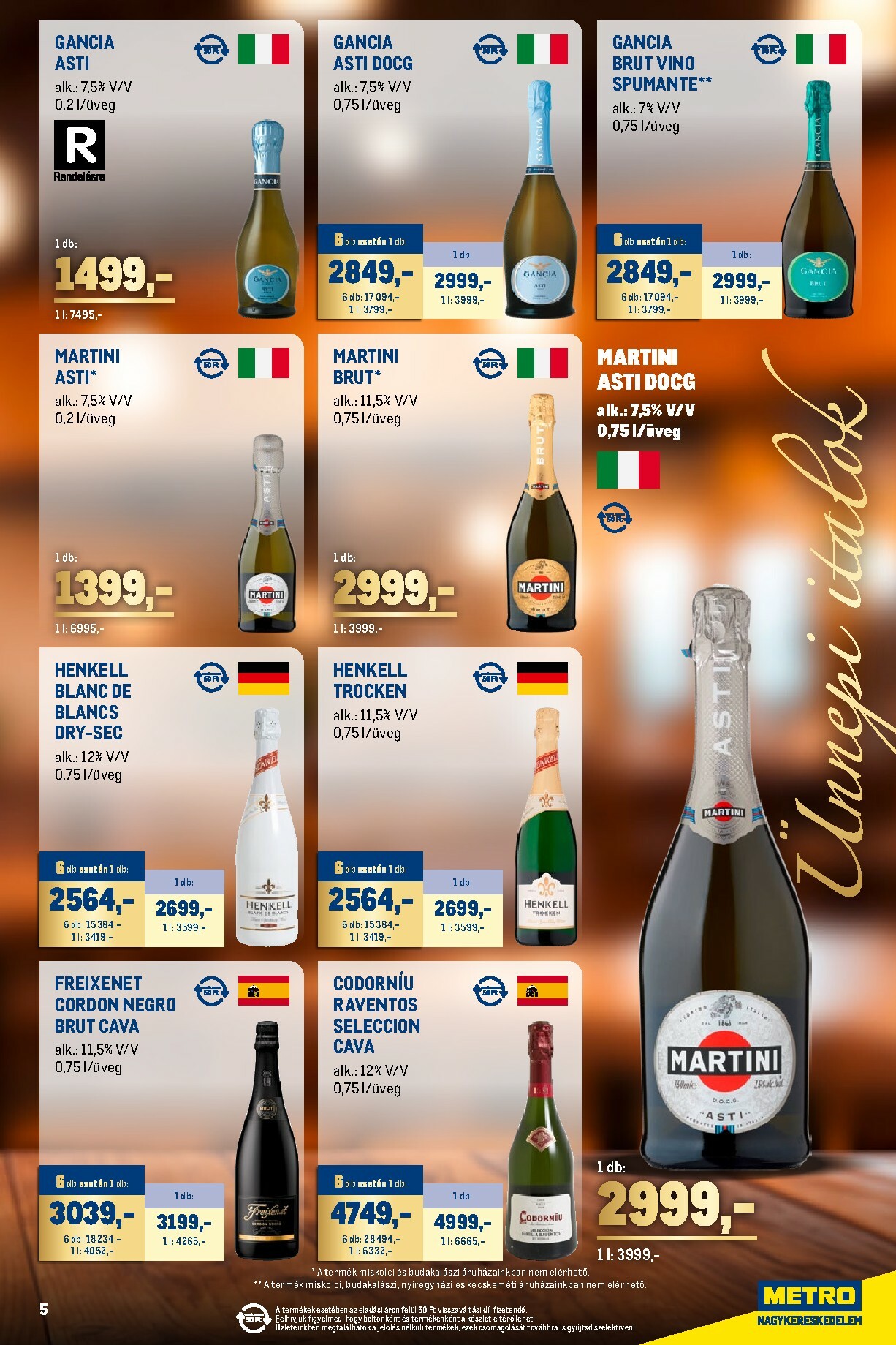 metro - Metro - Ünnepi italok katalógus akciós újság, érvényes 12.01. - 12.31. - page: 5