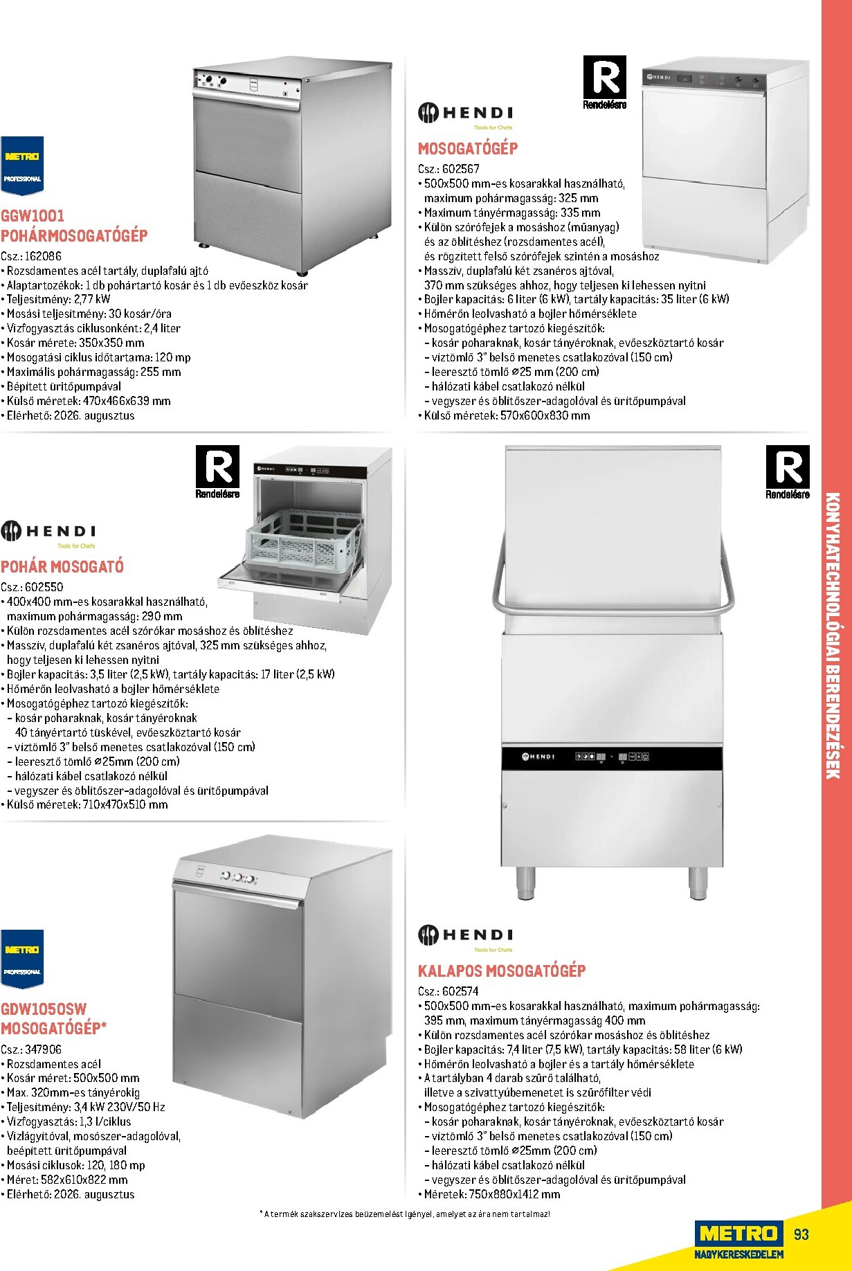 metro - Metro - Gasztro konyha katalógus akciós újság, érvényes 2026.02.18. - 2026.05.31. - page: 93