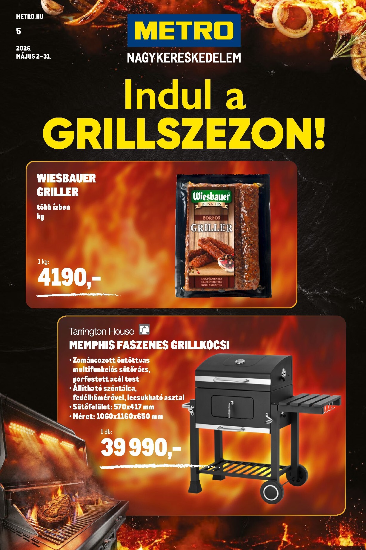 metro - Metro - Grillszezon katalógus hirdetmény a következő hétre szombattól 2026.05.02.-tól vasárnaptól 2026.05.31.-ig