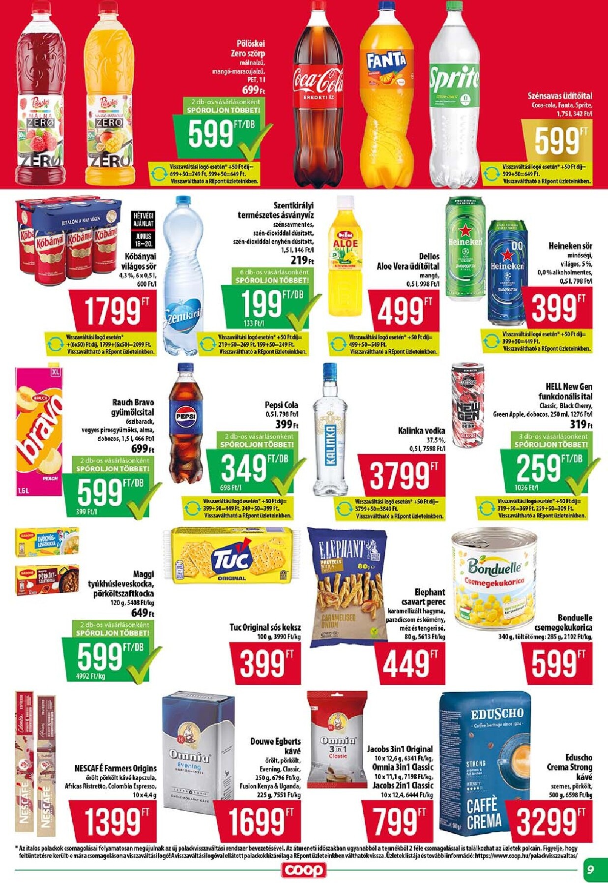 coop - A jövőbeli Coop Szuper Plusz akciós újság csütörtöktől 2026.06.18.-tól szerdától 2026.06.24.-ig érvényes. - page: 9