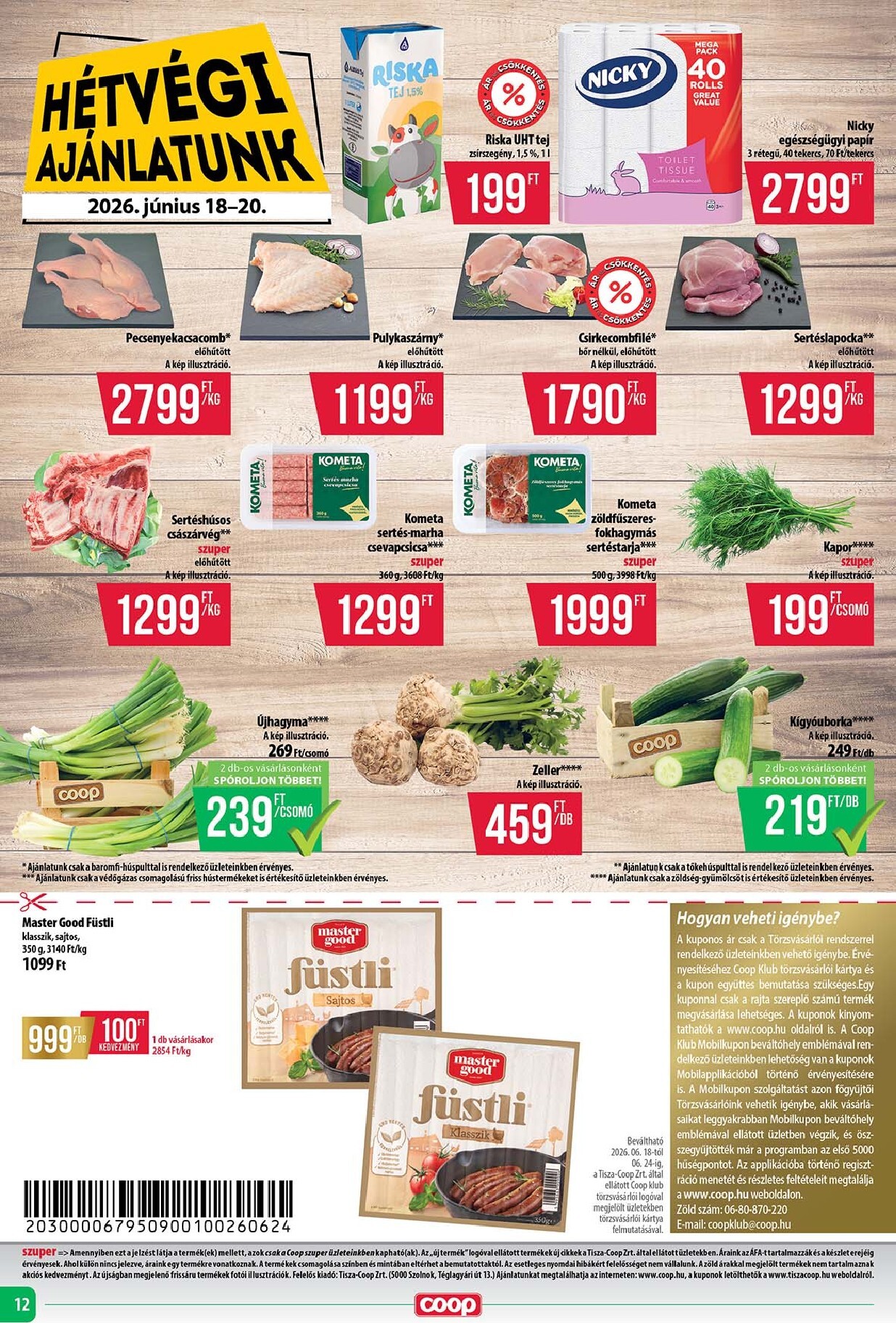 coop - A jövőbeli Coop - Tisza - Abc-Szuper akciós újság csütörtöktől 2026.06.18.-tól szerdától 2026.06.24.-ig érvényes. - page: 12