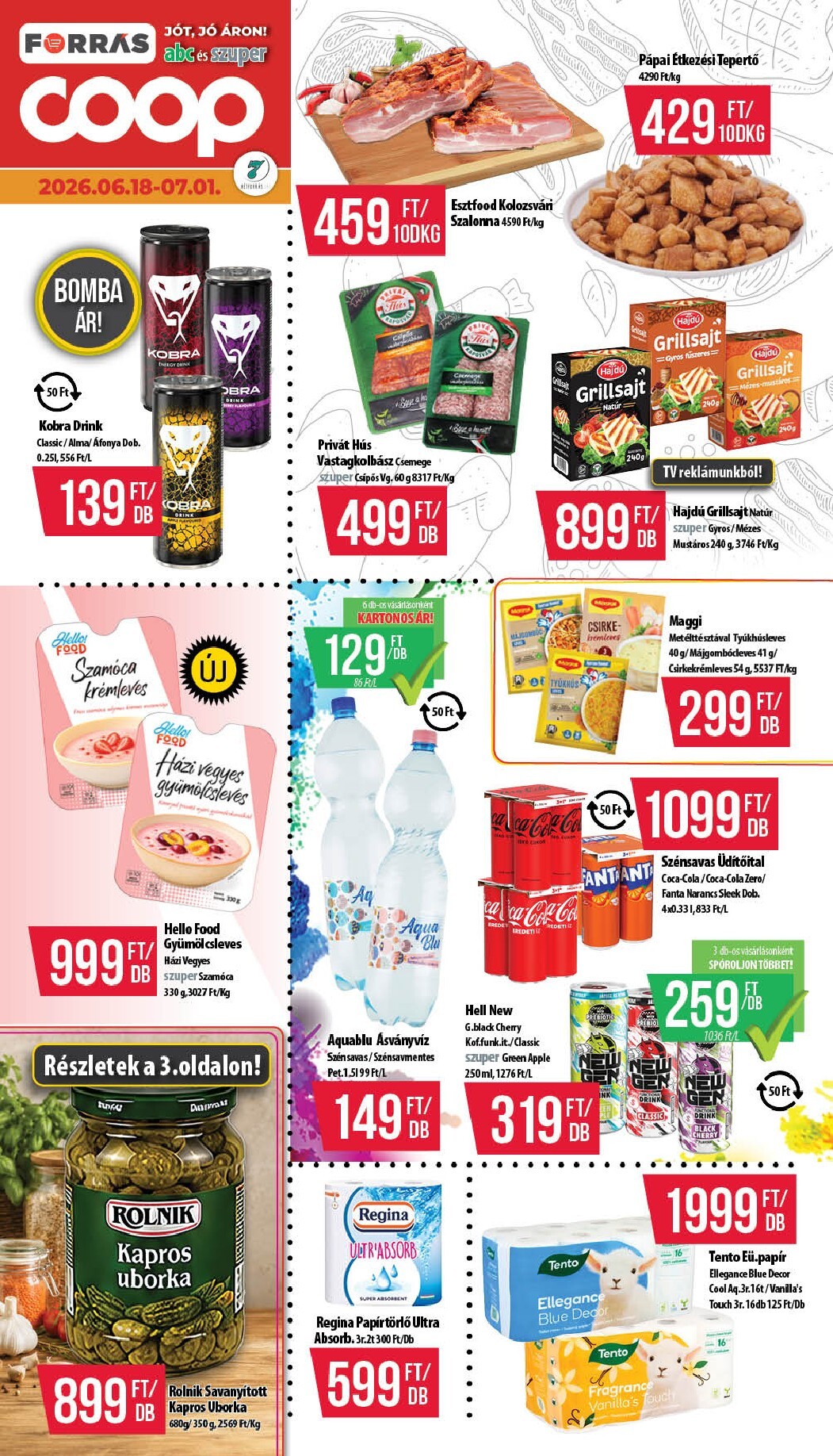 coop - Aktuális Coop - Hétforrás szórólap érvényes csütörtöktől 2026.06.18.-től szerdától 2026.07.01.-ig