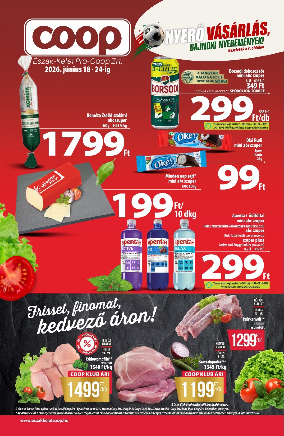 coop - Aktuális Coop - Eszak-Kelet szórólap érvényes csütörtöktől 2026.06.18.-től szerdától 2026.06.24.-ig - page: 1