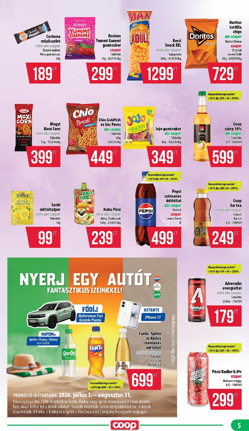 coop - A jövőbeli Coop - Mecsek akciós újság csütörtöktől 2026.07.23.-tól szerdától 2026.07.29.-ig érvényes. - page: 5