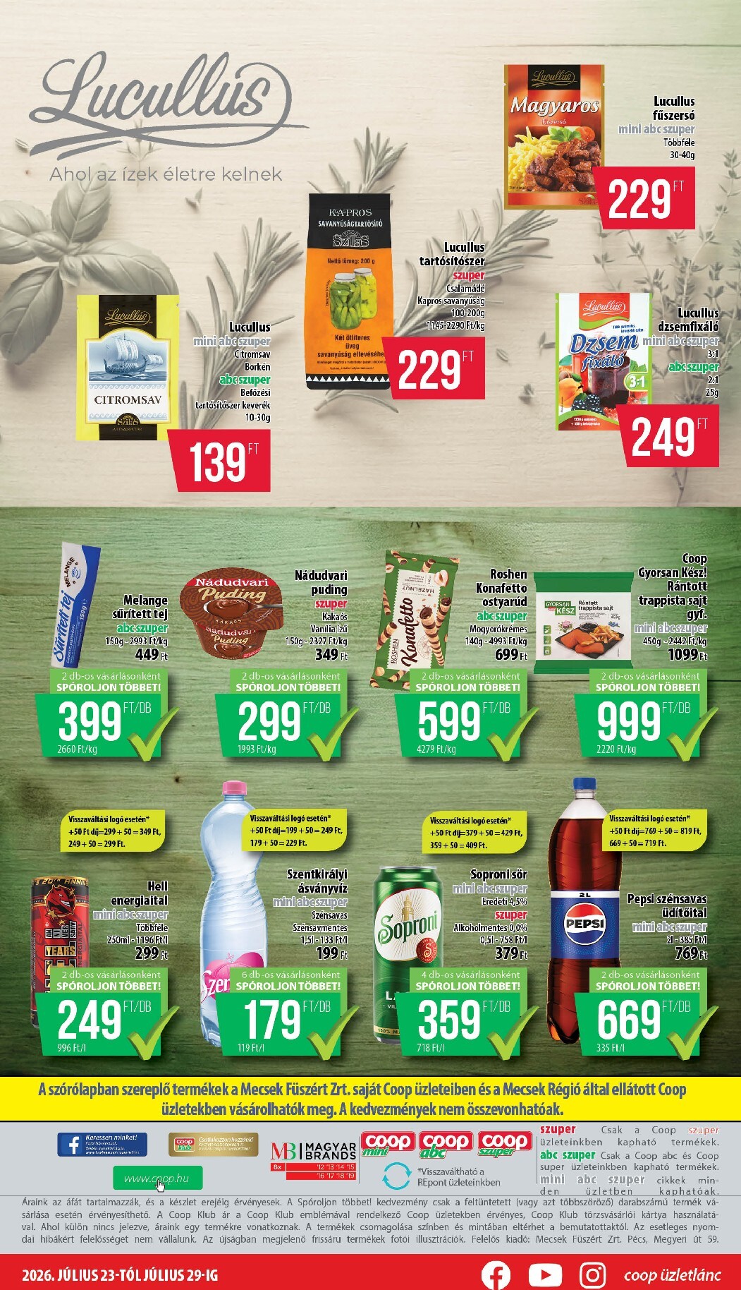 coop - A jövőbeli Coop - Mecsek akciós újság csütörtöktől 2026.07.23.-tól szerdától 2026.07.29.-ig érvényes. - page: 8