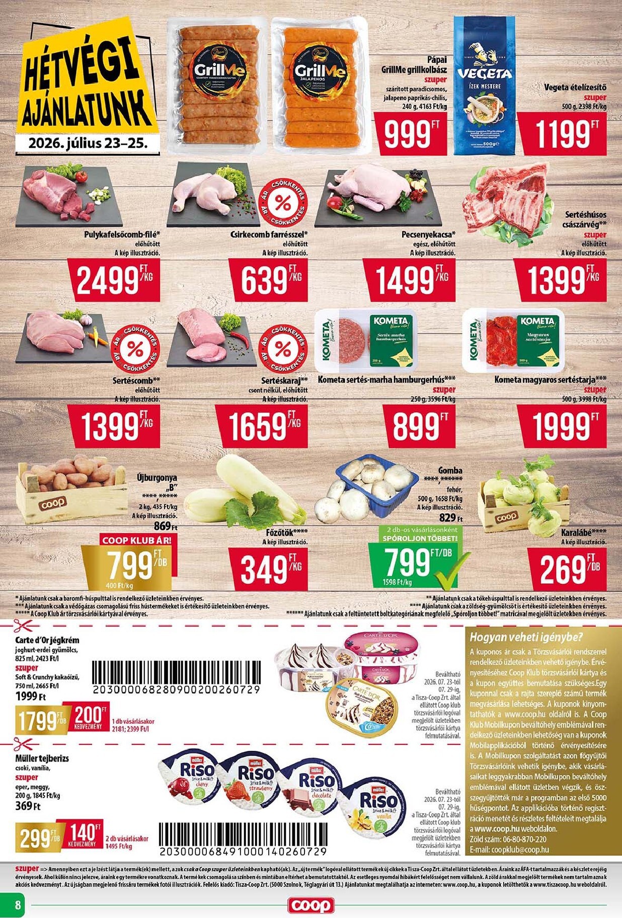 coop - A jövőbeli Coop - Tisza - Abc-Szuper akciós újság csütörtöktől 2026.07.23.-tól szerdától 2026.07.29.-ig érvényes. - page: 8