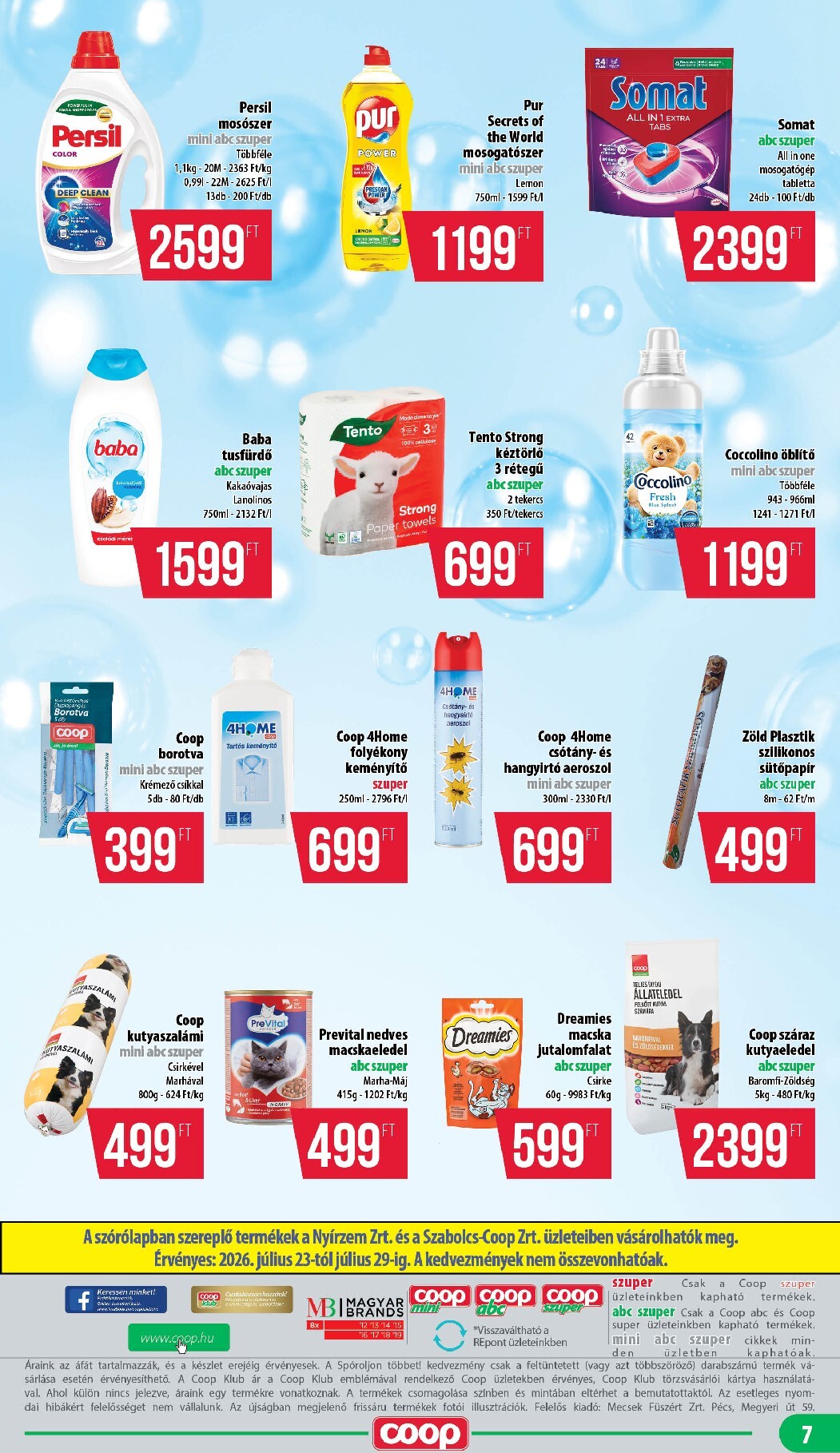 coop - A jövőbeli Coop - Nyírzem/Szabolcs Coop akciós újság csütörtöktől 2026.07.23.-tól szerdától 2026.07.29.-ig érvényes. - page: 7