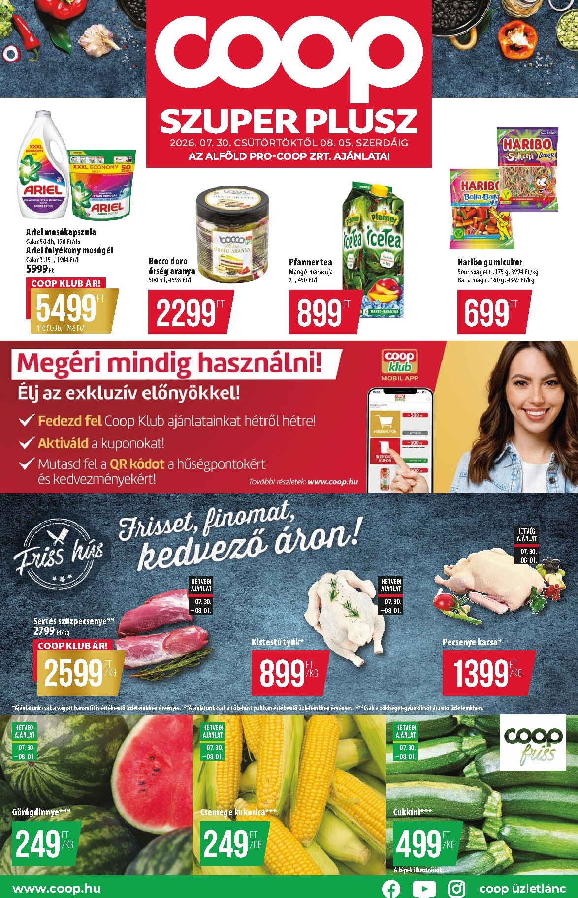 coop - A jövőbeli Coop - Alföld Szuper Plusz akciós újság csütörtöktől 2026.07.30.-tól szerdától 2026.08.05.-ig érvényes.