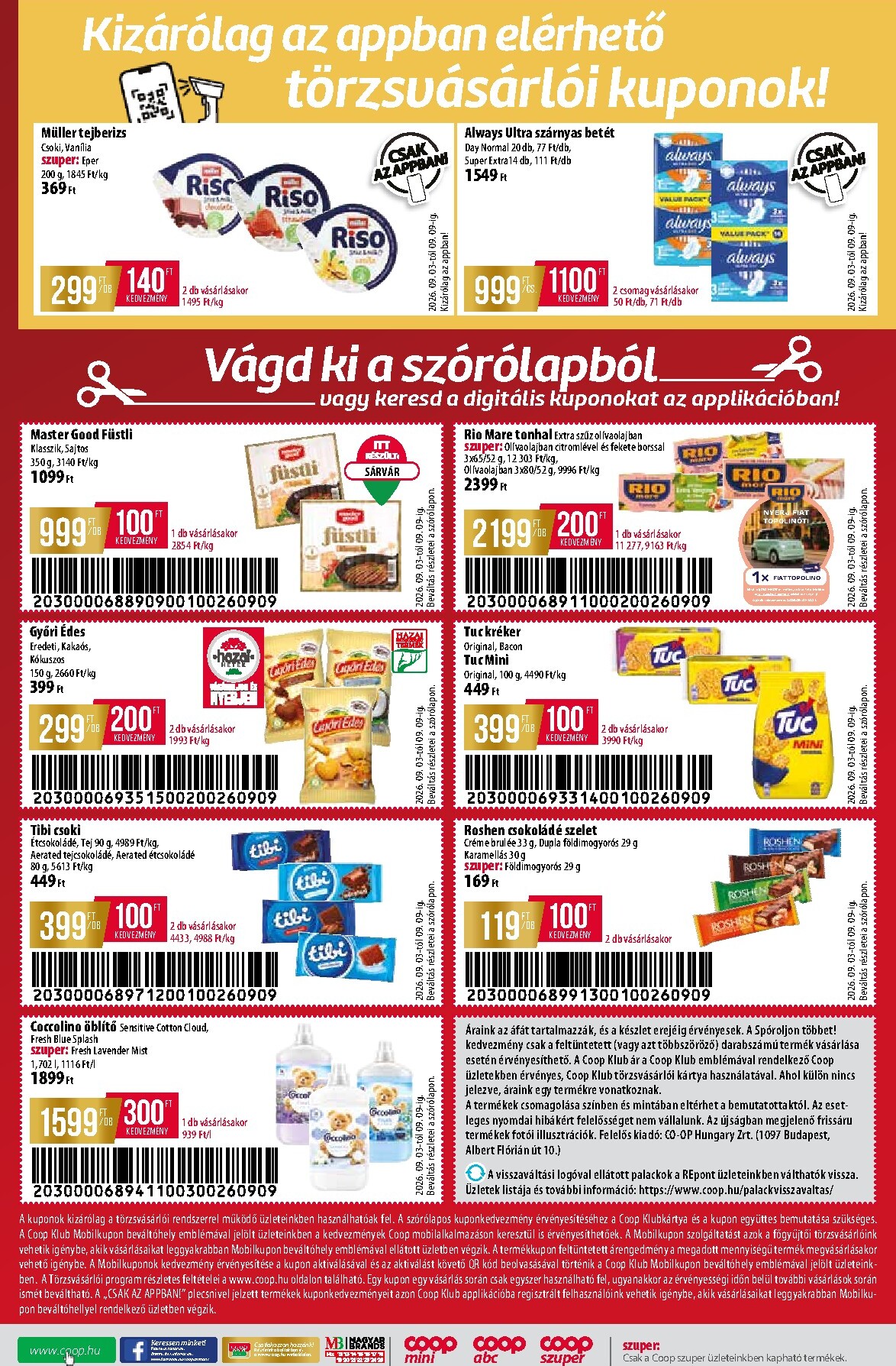 coop - A jövőbeli Coop - Abc-Szuper akciós újság csütörtöktől 2026.09.03.-tól szerdától 2026.09.09.-ig érvényes. - page: 12