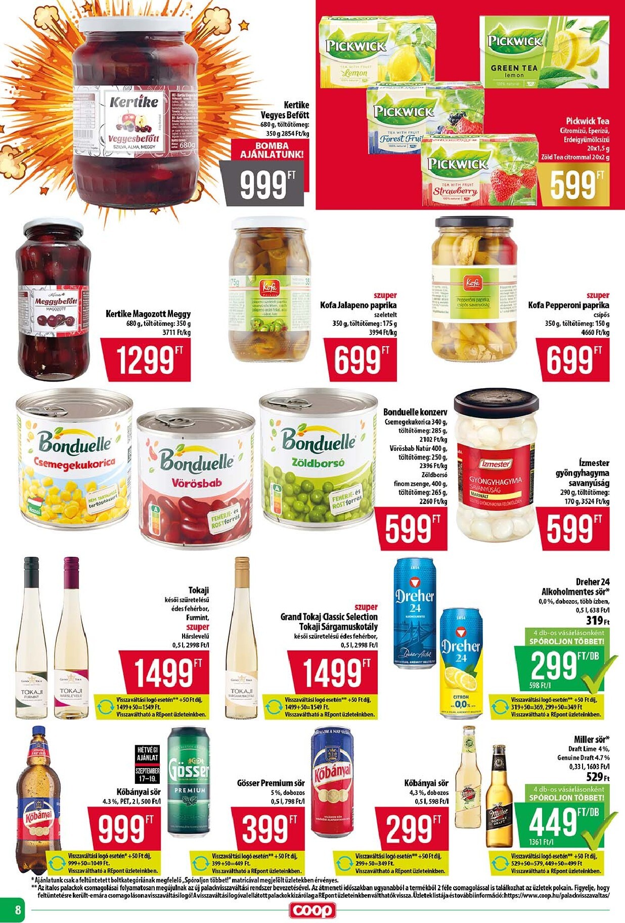 coop - A jövőbeli Coop - Tisza - Abc-Szuper akciós újság csütörtöktől 2026.09.17.-tól szerdától 2026.09.23.-ig érvényes. - page: 8