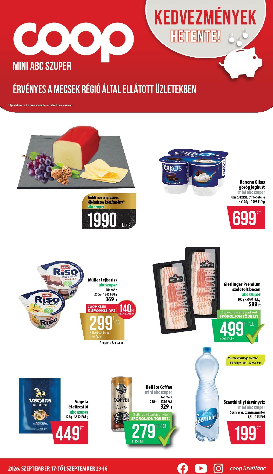 coop - A jövőbeli Coop - Mecsek akciós újság csütörtöktől 2026.09.17.-tól szerdától 2026.09.23.-ig érvényes.