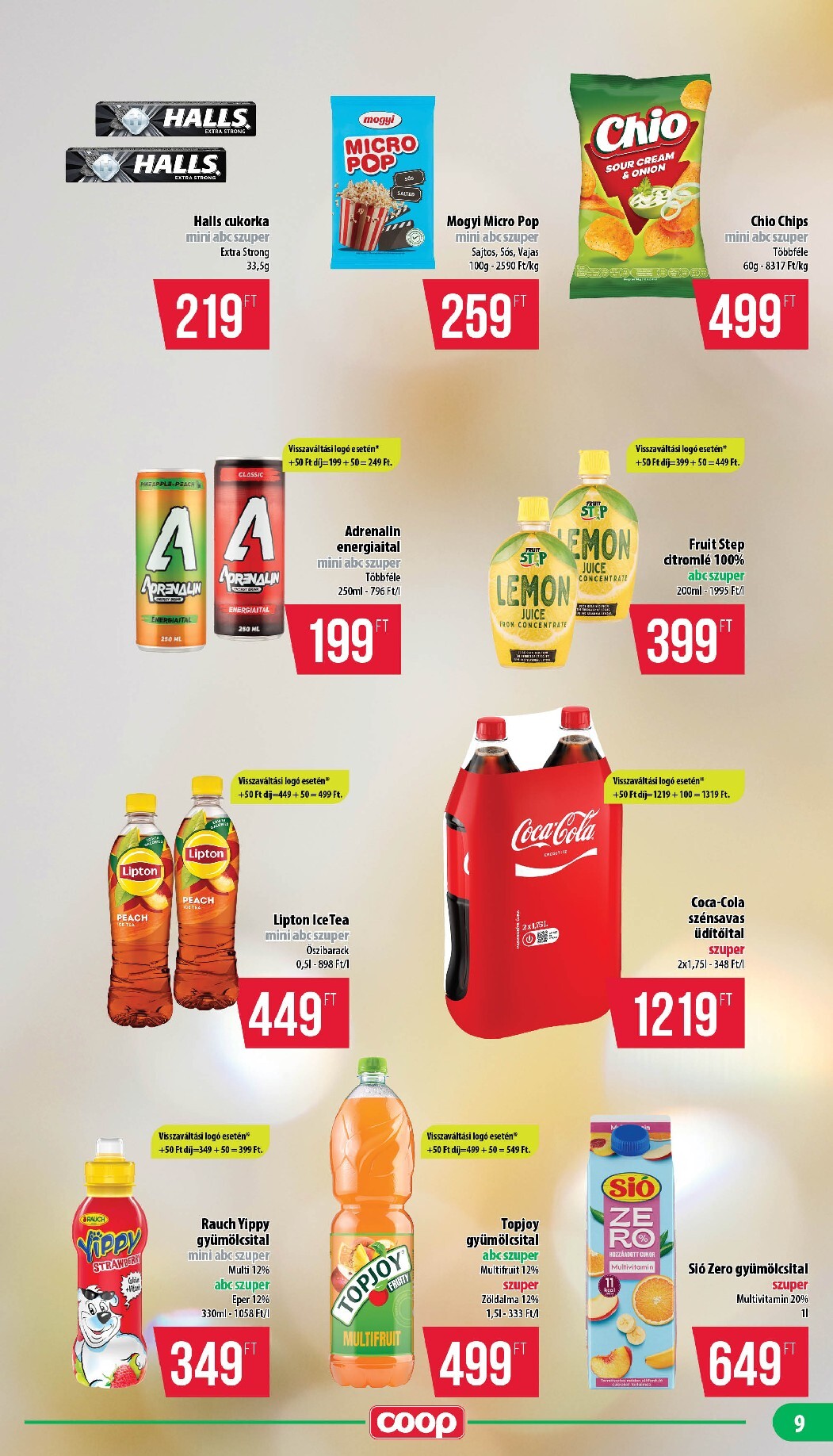 coop - A jövőbeli Coop - Mecsek akciós újság csütörtöktől 2026.09.17.-tól szerdától 2026.09.23.-ig érvényes. - page: 9