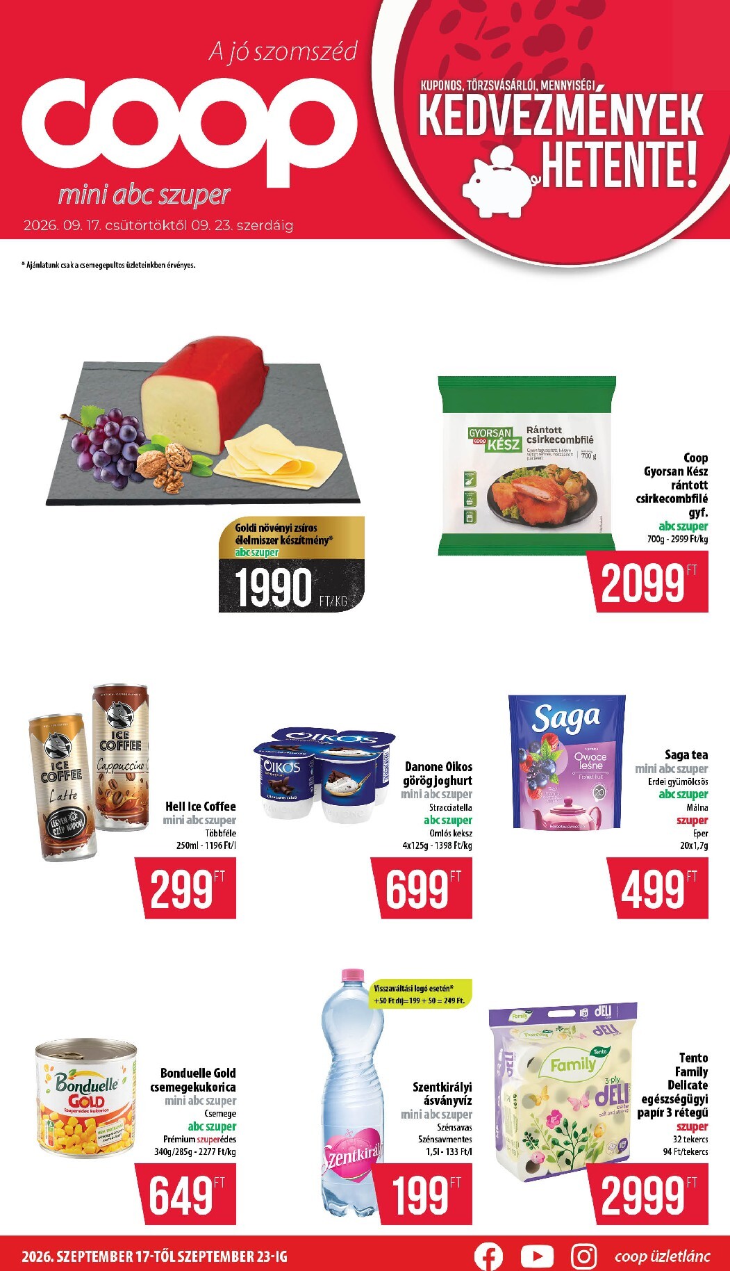 coop - A jövőbeli Coop - Nyírzem/Szabolcs akciós újság csütörtöktől 2026.09.17.-tól szerdától 2026.09.23.-ig érvényes.