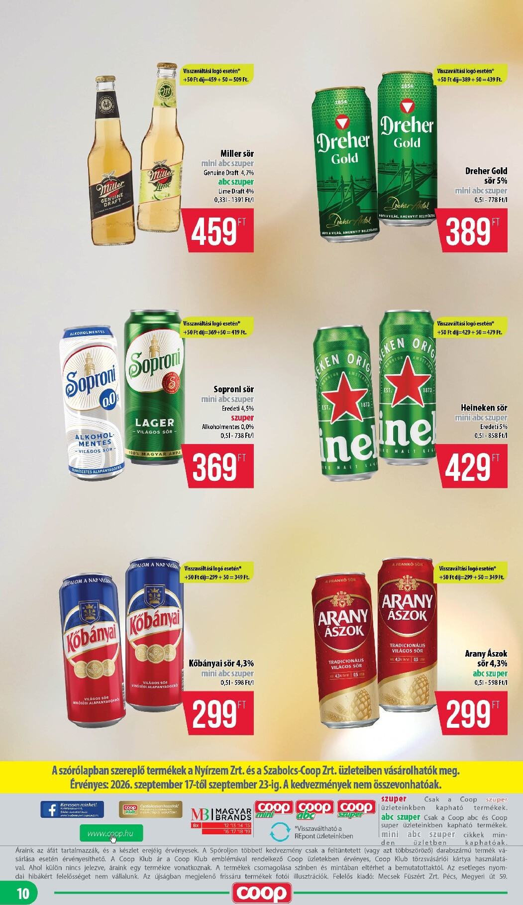 coop - A jövőbeli Coop - Nyírzem/Szabolcs akciós újság csütörtöktől 2026.09.17.-tól szerdától 2026.09.23.-ig érvényes. - page: 10
