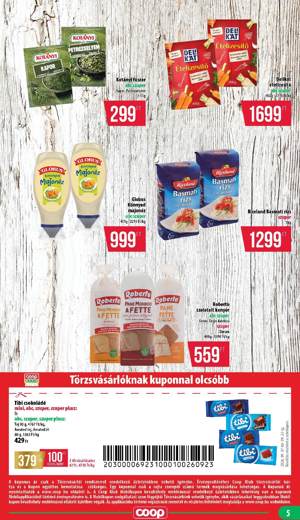 coop - A jövőbeli Coop - Nyírzem/Szabolcs akciós újság csütörtöktől 2026.09.17.-tól szerdától 2026.09.23.-ig érvényes. - page: 5