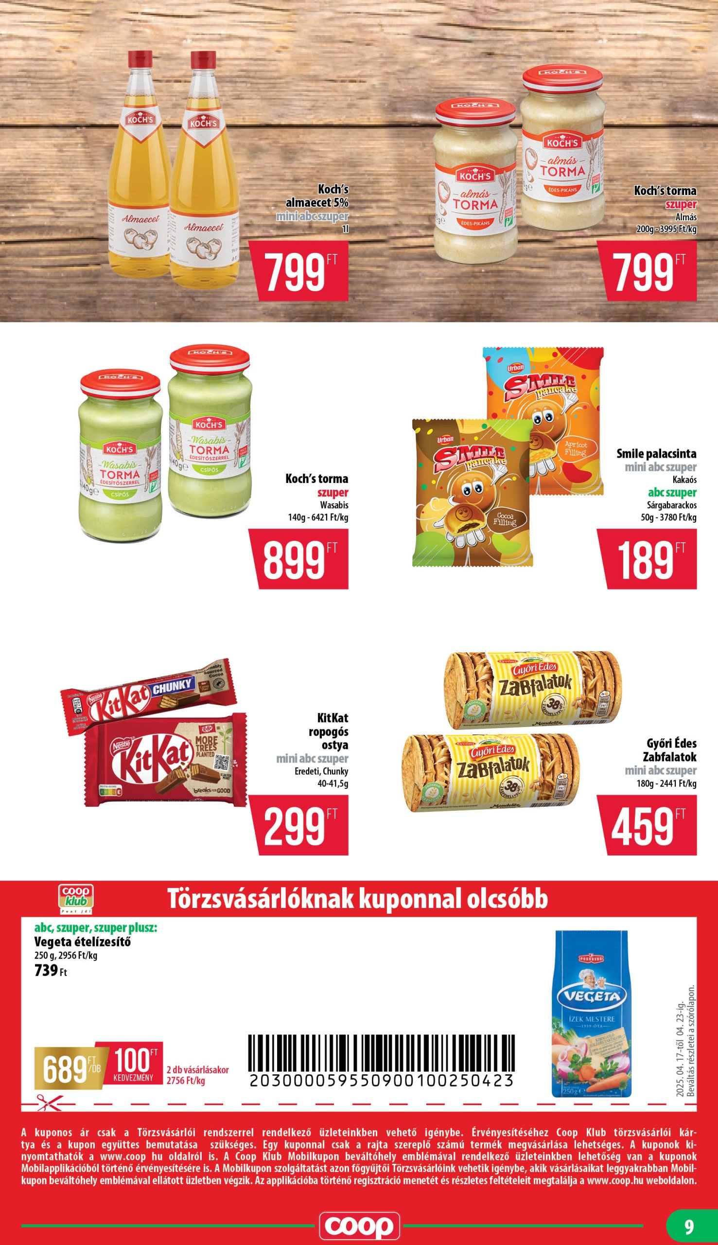 coop - Coop - Mecsek - Mini Abc Szuper akciós újság, érvényes 04.17. - 04.23. - page: 9