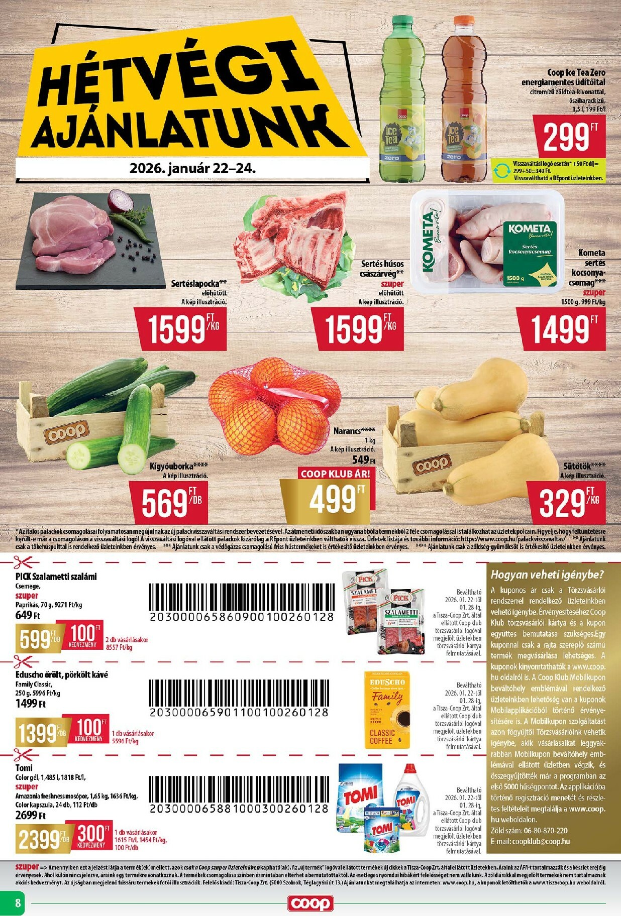 coop - Coop - Tisza - Abc-Szuper akciós újság, érvényes 01.22. - 01.28. - page: 8