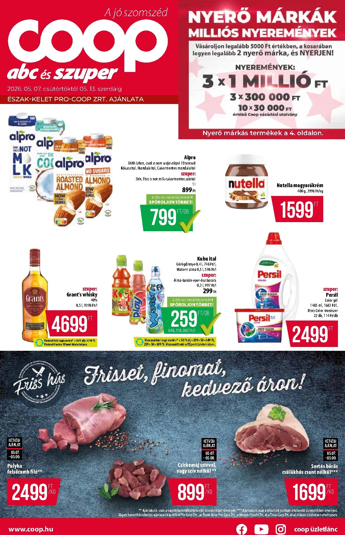 coop - A jövőbeli Coop - Abc Szuper Észak-Kelet akciós újság csütörtöktől 2026.05.07.-tól szerdától 2026.05.13.-ig érvényes. - page: 1