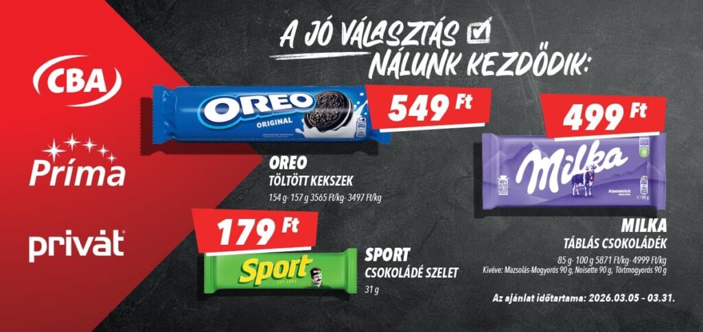 cba - CBA akciós újság, érvényes 2026.03.05. - 2026.03.31. - page: 1