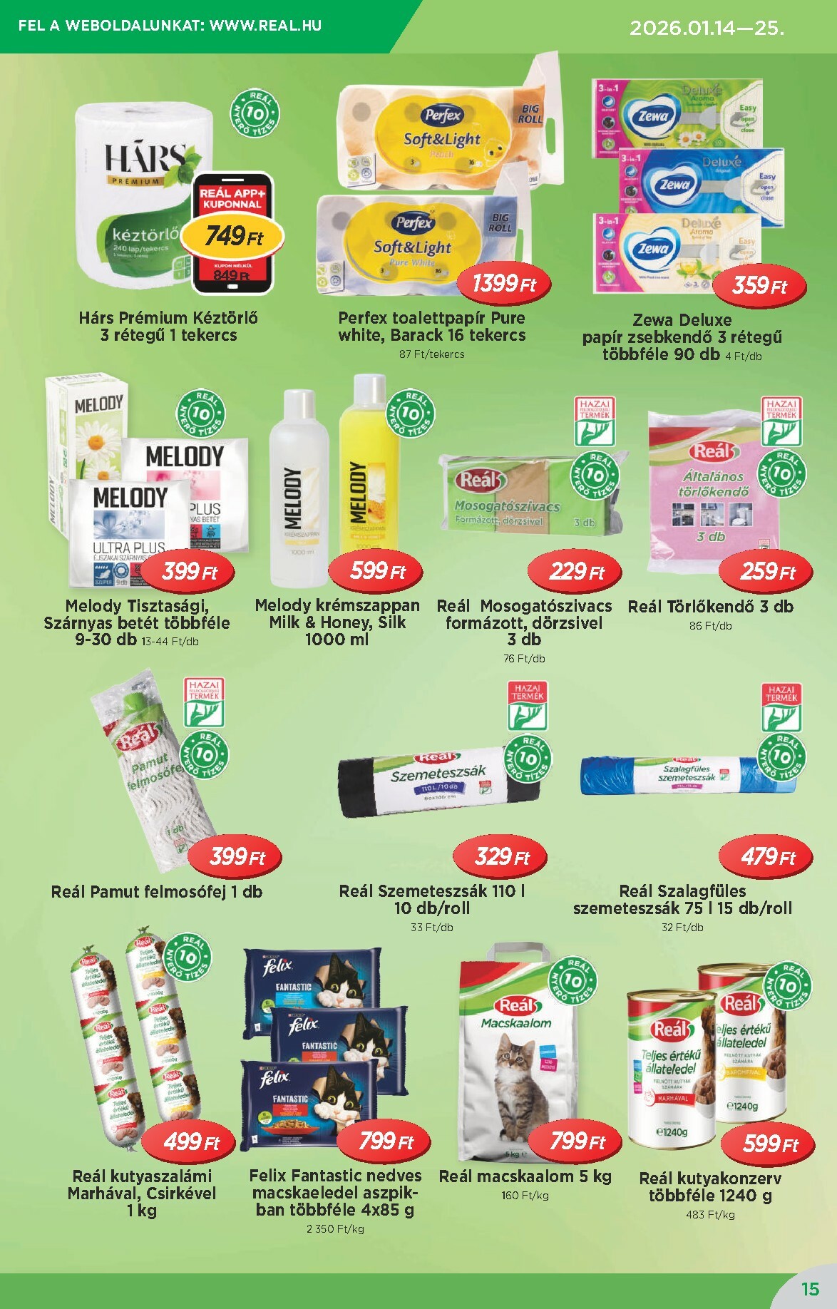 real - Reál - Országos Ajánlatok akciós újság, érvényes 01.14. - 01.25. - page: 15