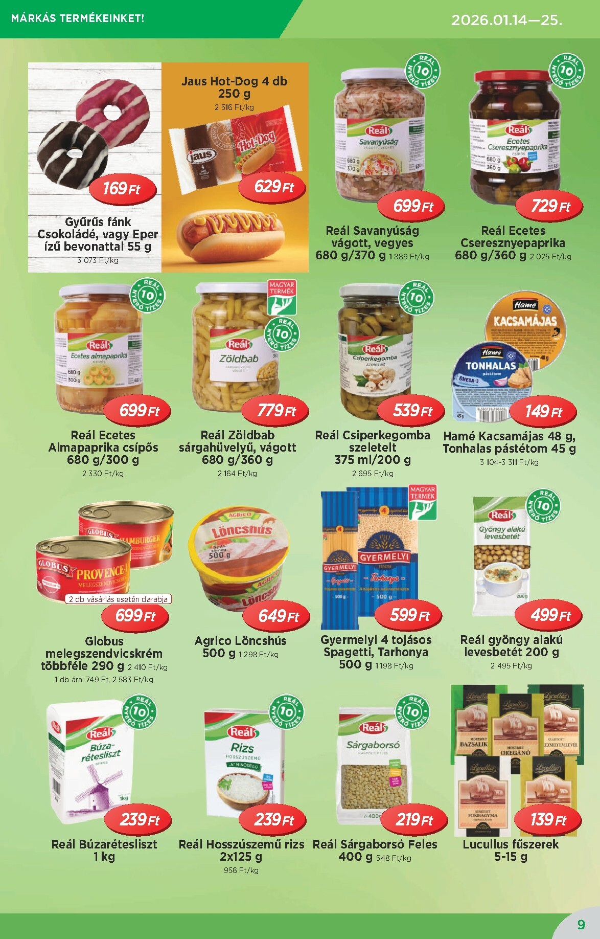 real - Reál - Országos Ajánlatok akciós újság, érvényes 01.14. - 01.25. - page: 9