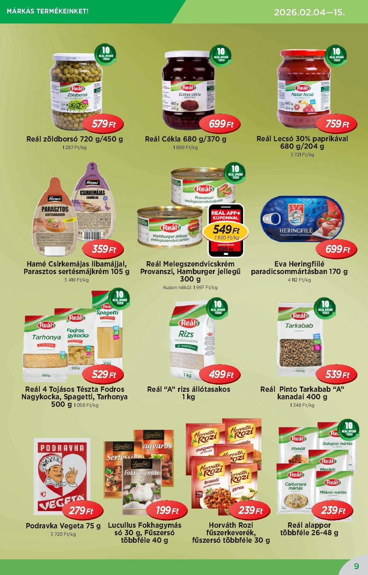 real - Reál - Országos Ajánlatok akciós újság, érvényes 2026.02.04. - 2026.02.15. - page: 9