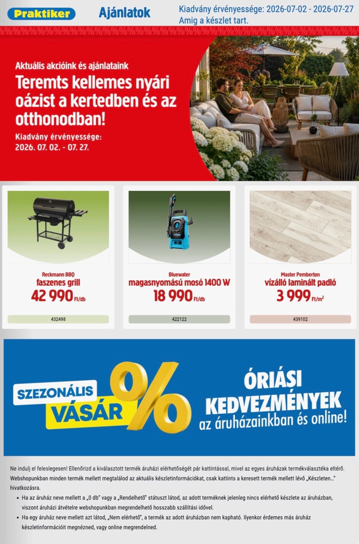 praktiker - Aktuális Praktiker szórólap érvényes csütörtöktől 2026.07.02.-től hétfőtől 2026.07.27.-ig - page: 1