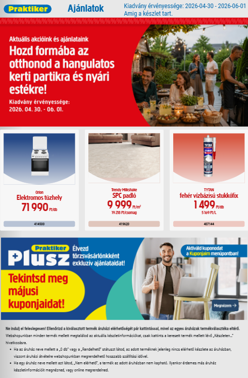 praktiker - Aktuális Praktiker szórólap érvényes csütörtöktől 2026.04.30.-től hétfőtől 2026.06.01.-ig - page: 1