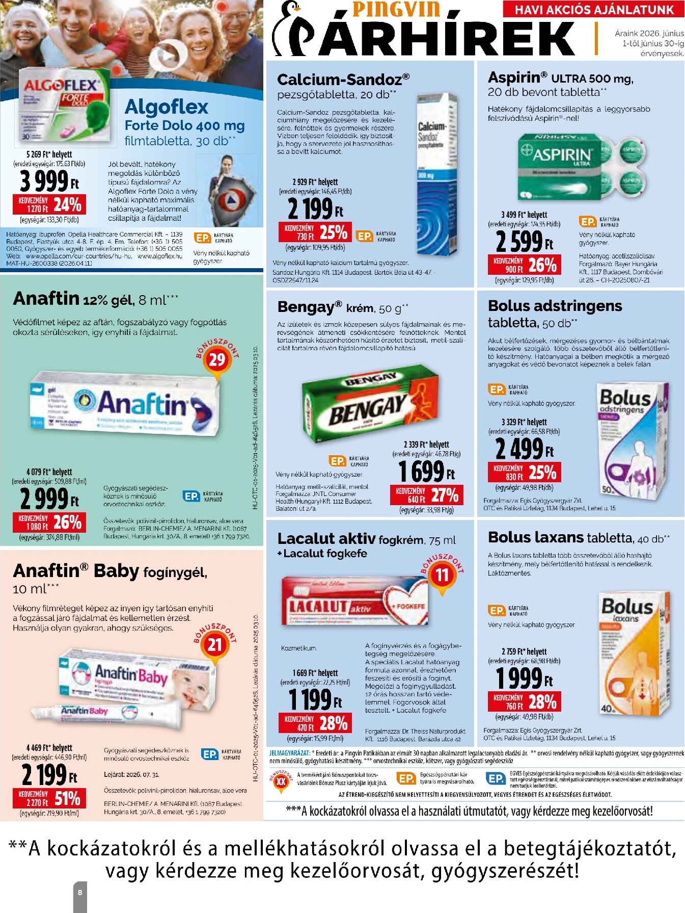 pingvin-patika - Aktuális Pingvin Patika - Magazin szórólap érvényes hétfőtől 2026.06.01.-től keddtől 2026.06.30.-ig - page: 8