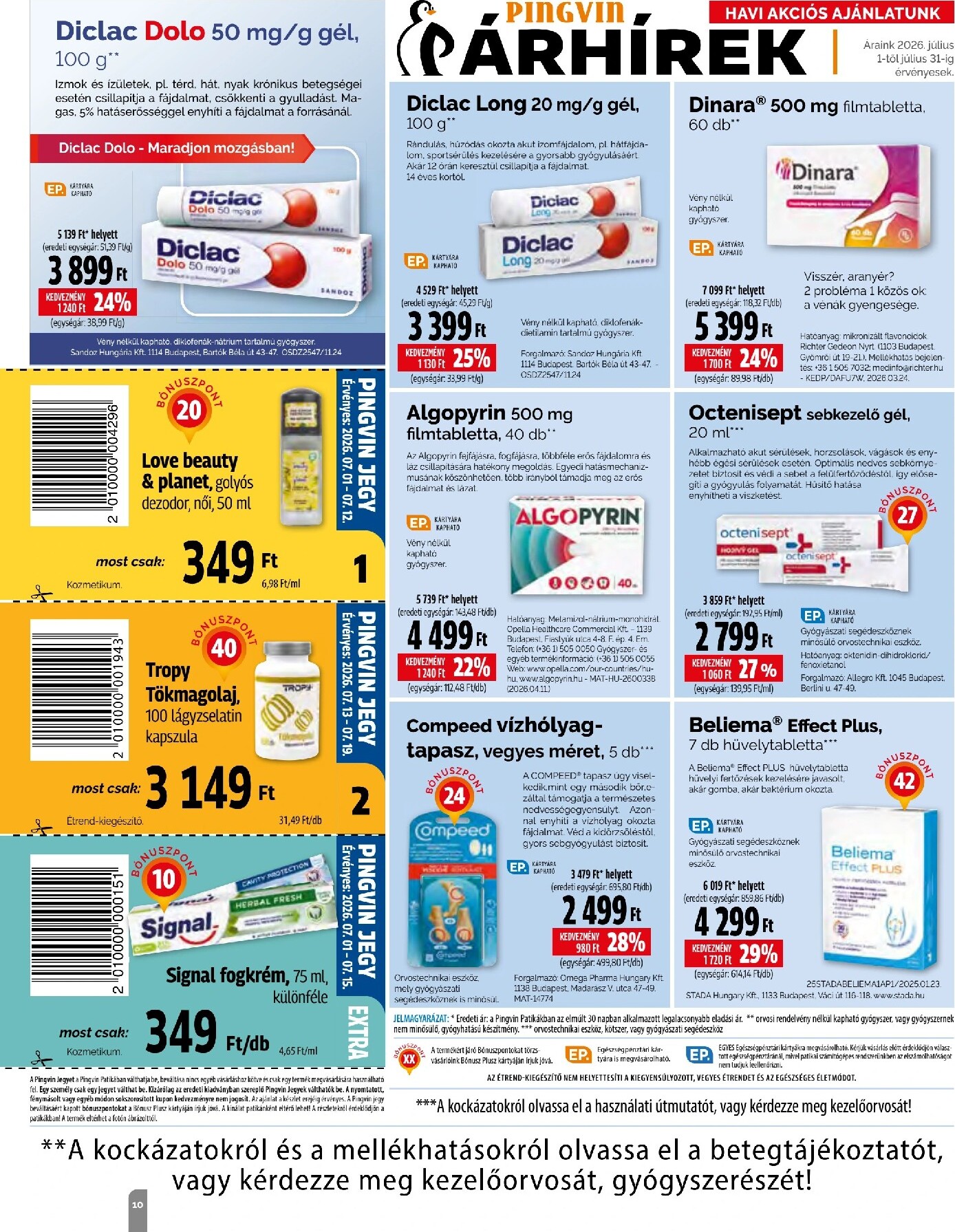 pingvin-patika - Aktuális Pingvin Patika - Magazin szórólap érvényes szerdától 2026.07.01.-től péntektől 2026.07.31.-ig - page: 10
