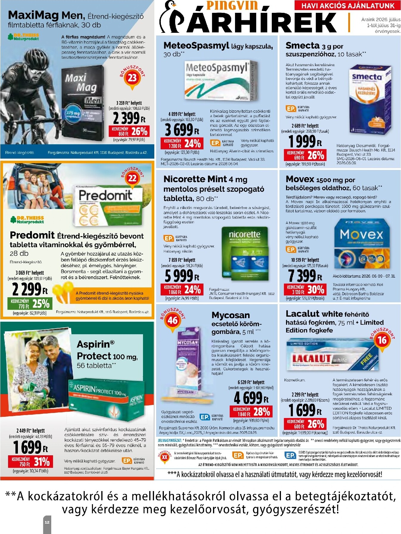 pingvin-patika - Aktuális Pingvin Patika - Magazin szórólap érvényes szerdától 2026.07.01.-től péntektől 2026.07.31.-ig - page: 12