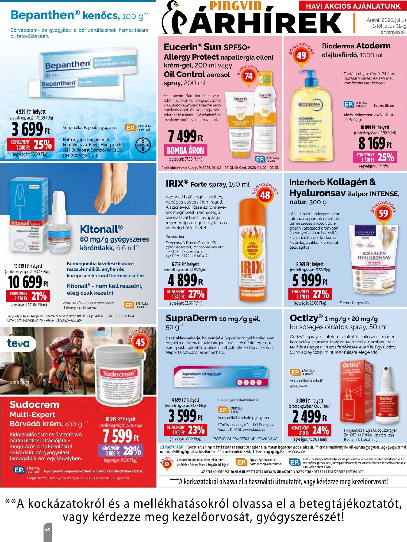 pingvin-patika - Aktuális Pingvin Patika - Magazin szórólap érvényes szerdától 2026.07.01.-től péntektől 2026.07.31.-ig - page: 16