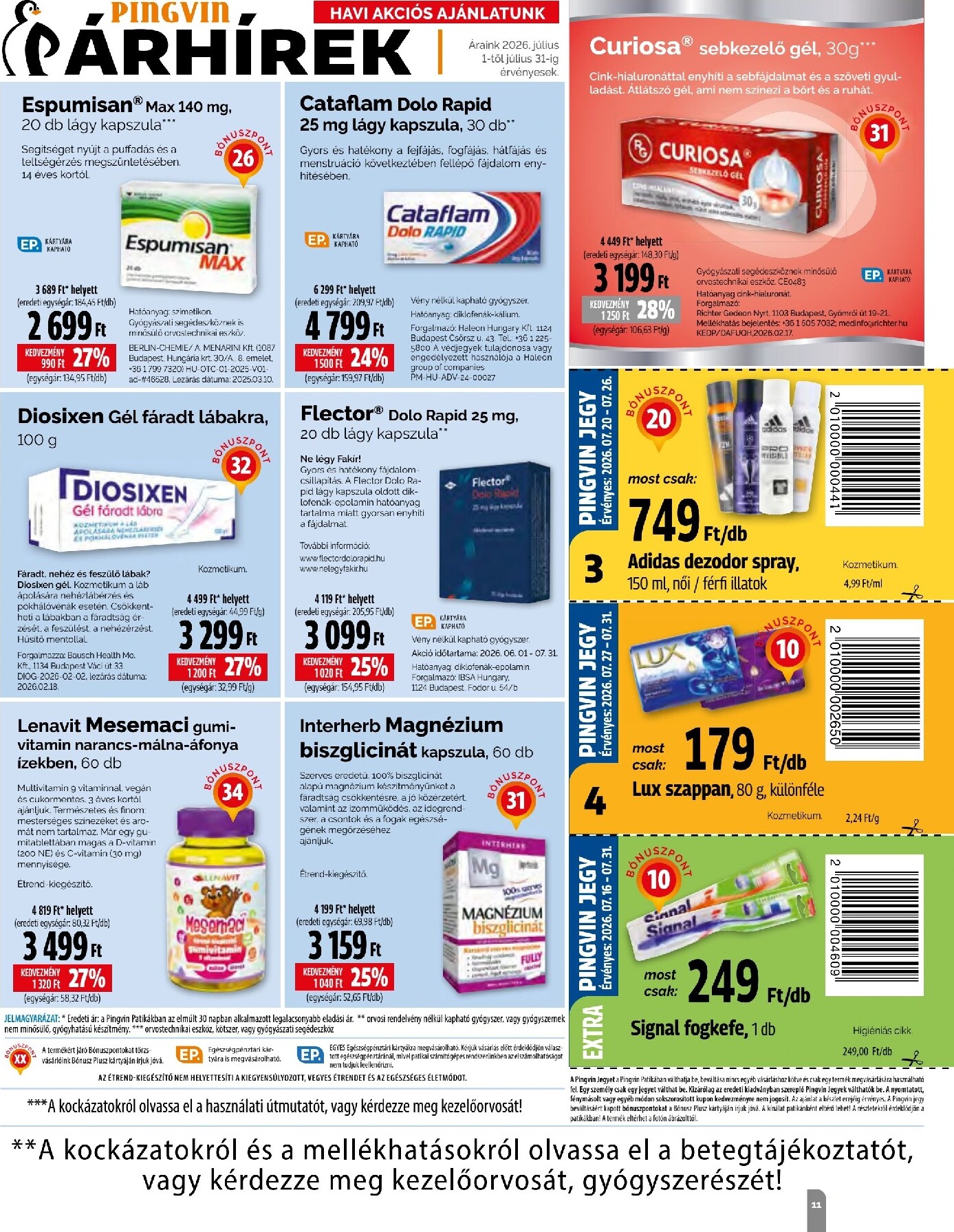 pingvin-patika - Aktuális Pingvin Patika - Magazin szórólap érvényes szerdától 2026.07.01.-től péntektől 2026.07.31.-ig - page: 11