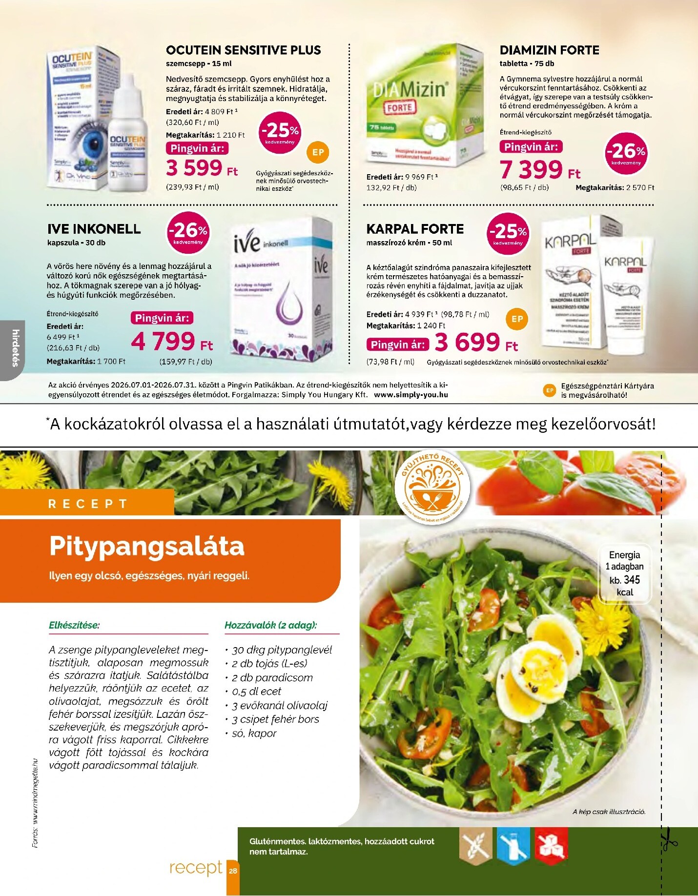 pingvin-patika - Aktuális Pingvin Patika - Magazin szórólap érvényes szerdától 2026.07.01.-től péntektől 2026.07.31.-ig - page: 28