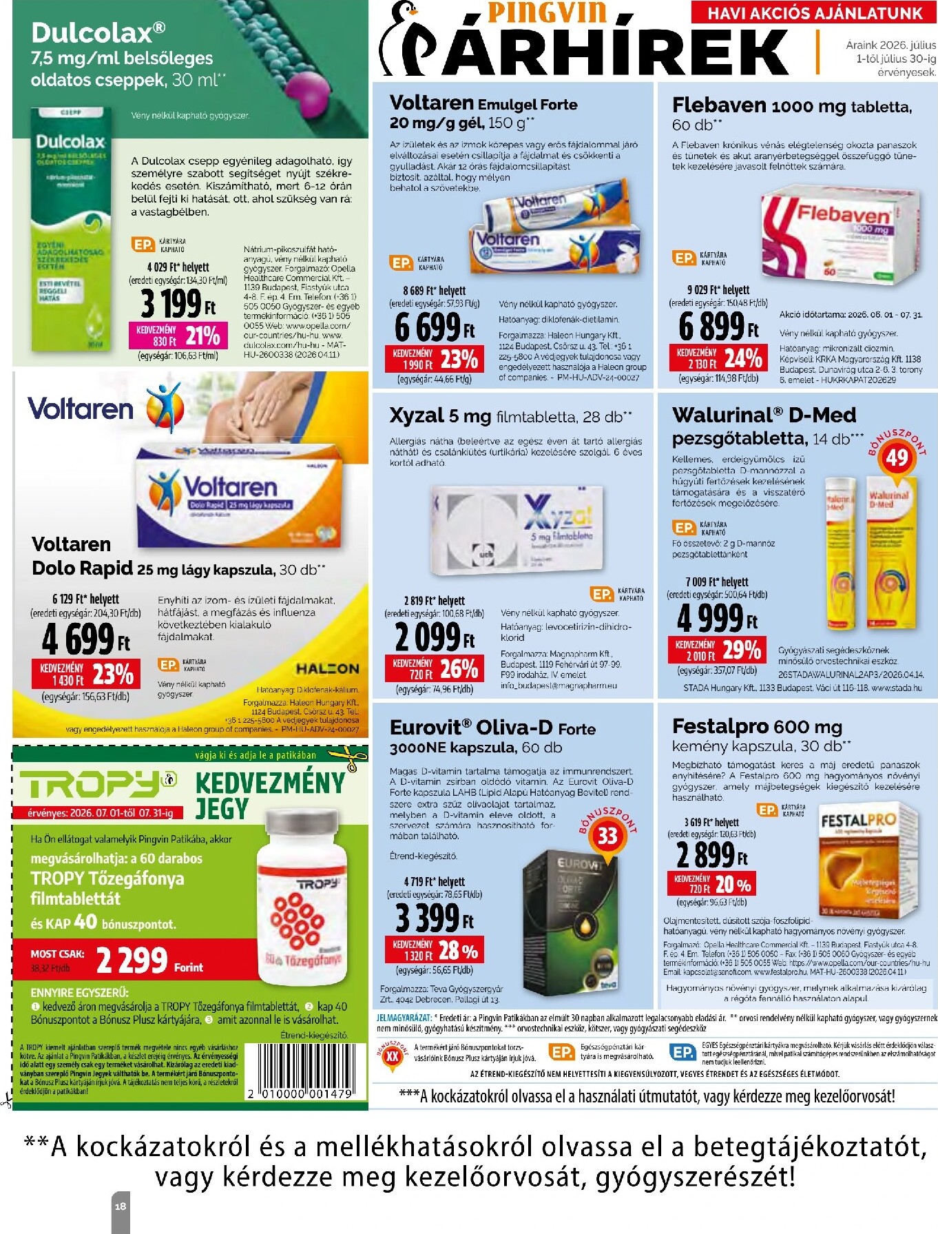 pingvin-patika - Aktuális Pingvin Patika - Magazin szórólap érvényes szerdától 2026.07.01.-től péntektől 2026.07.31.-ig - page: 18