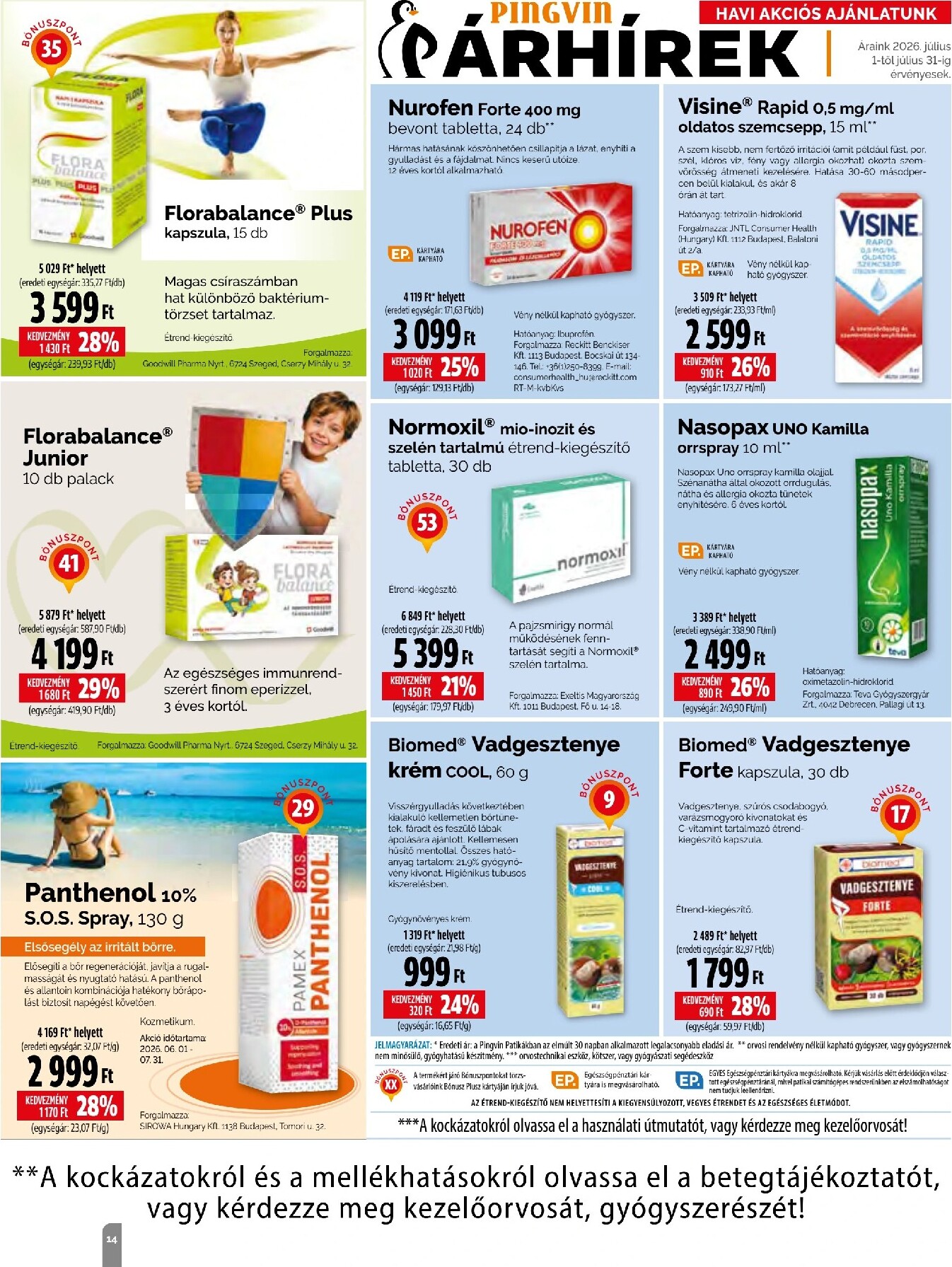 pingvin-patika - Aktuális Pingvin Patika - Magazin szórólap érvényes szerdától 2026.07.01.-től péntektől 2026.07.31.-ig - page: 14