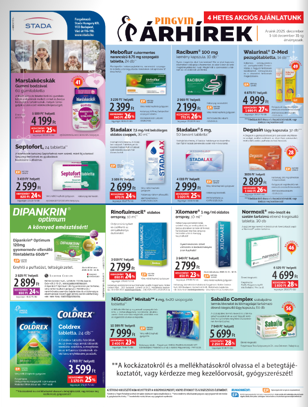 pingvin-patika - Pingvin Patika - Árhírek akciós újság, érvényes 12.01. - 12.31. - page: 4